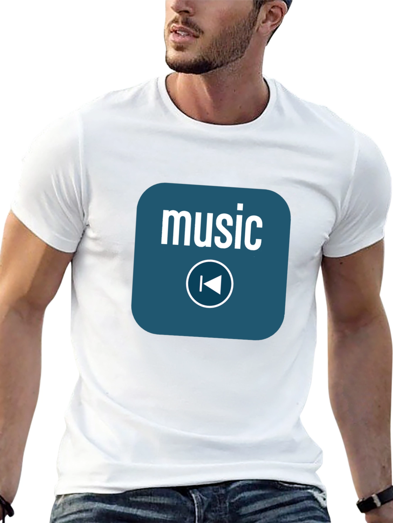 Music Player Black T-Shirt - Stylish Audio Design