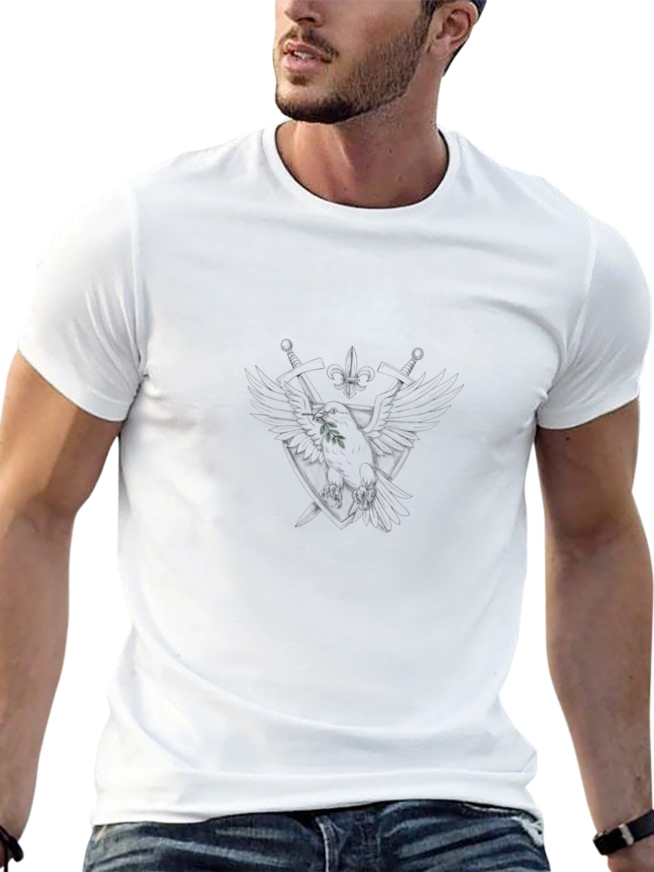 Mens Black Crew Neck Short Sleeve T-Shirt