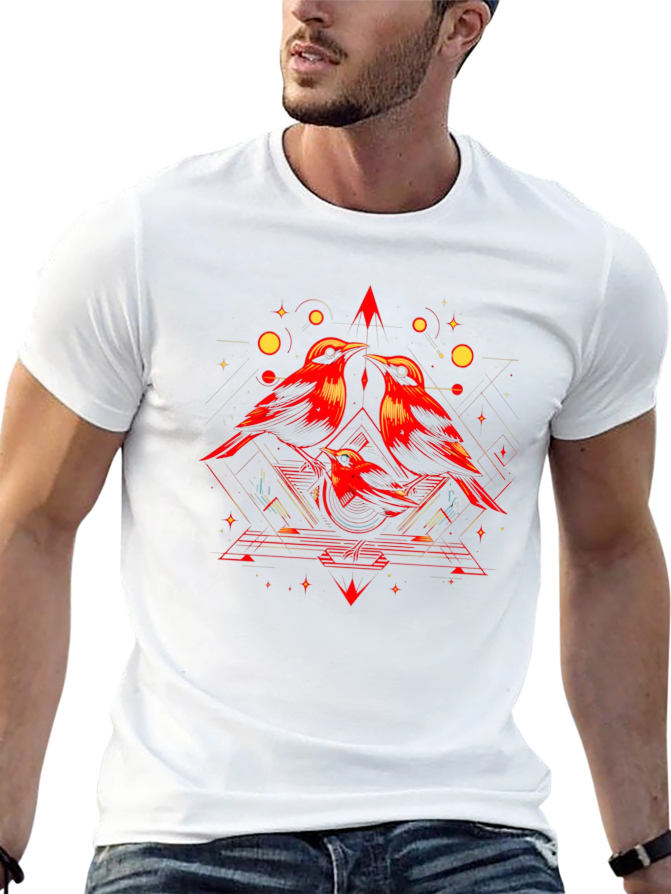 Geometric Bird T-Shirt - Modern Graphic Tee