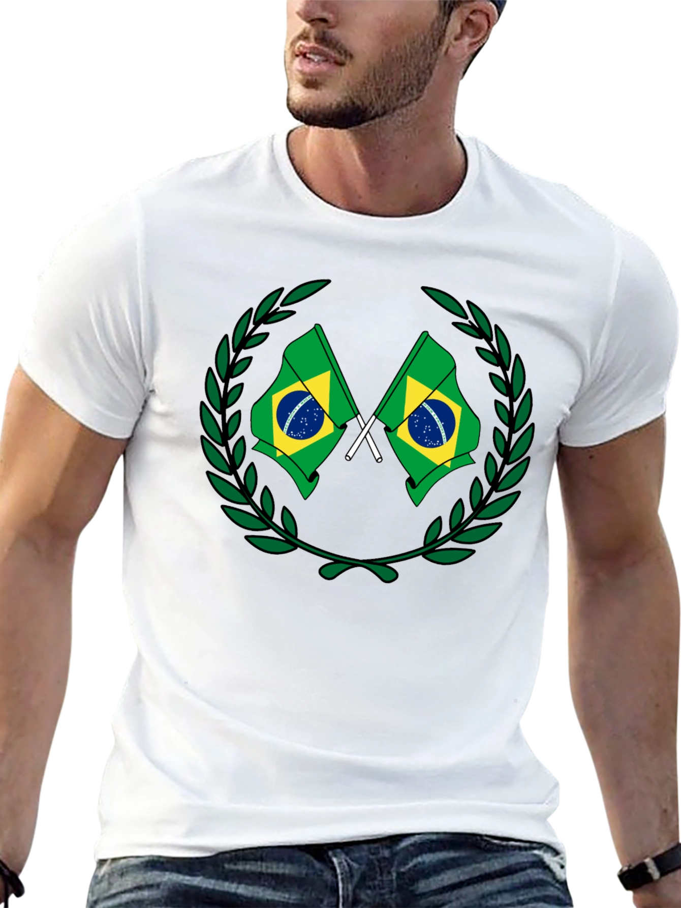 Brazil Flag Wreath Graphic Tee
