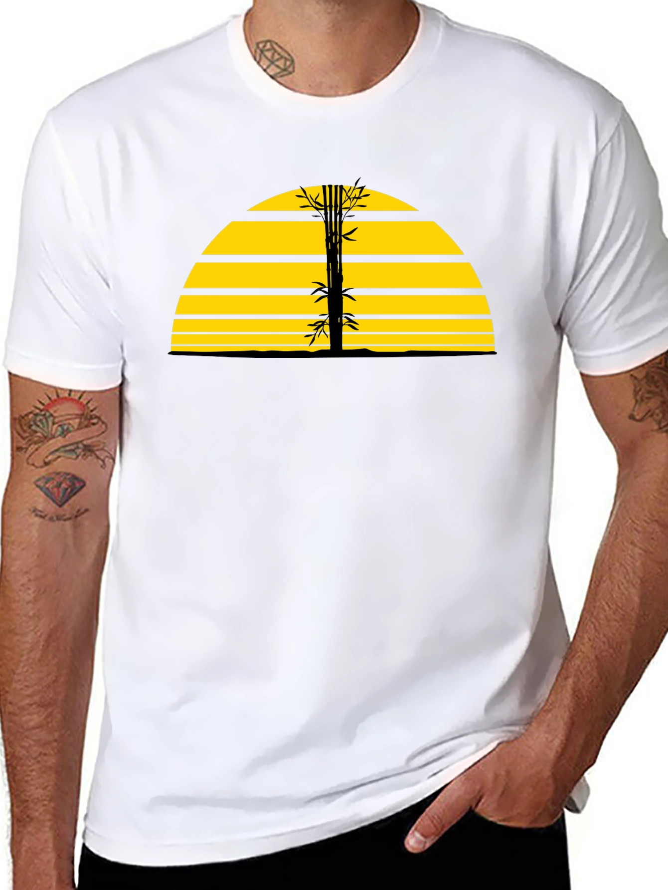 Sunset Bamboo Graphic T-Shirt