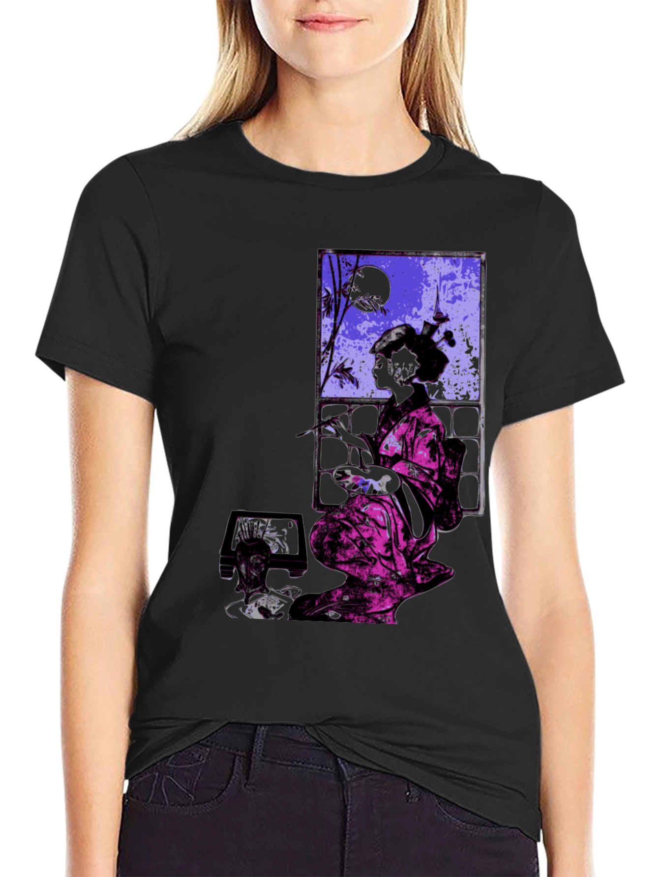 Geisha Gamer Graphic Tee - Artistic & Edgy Design