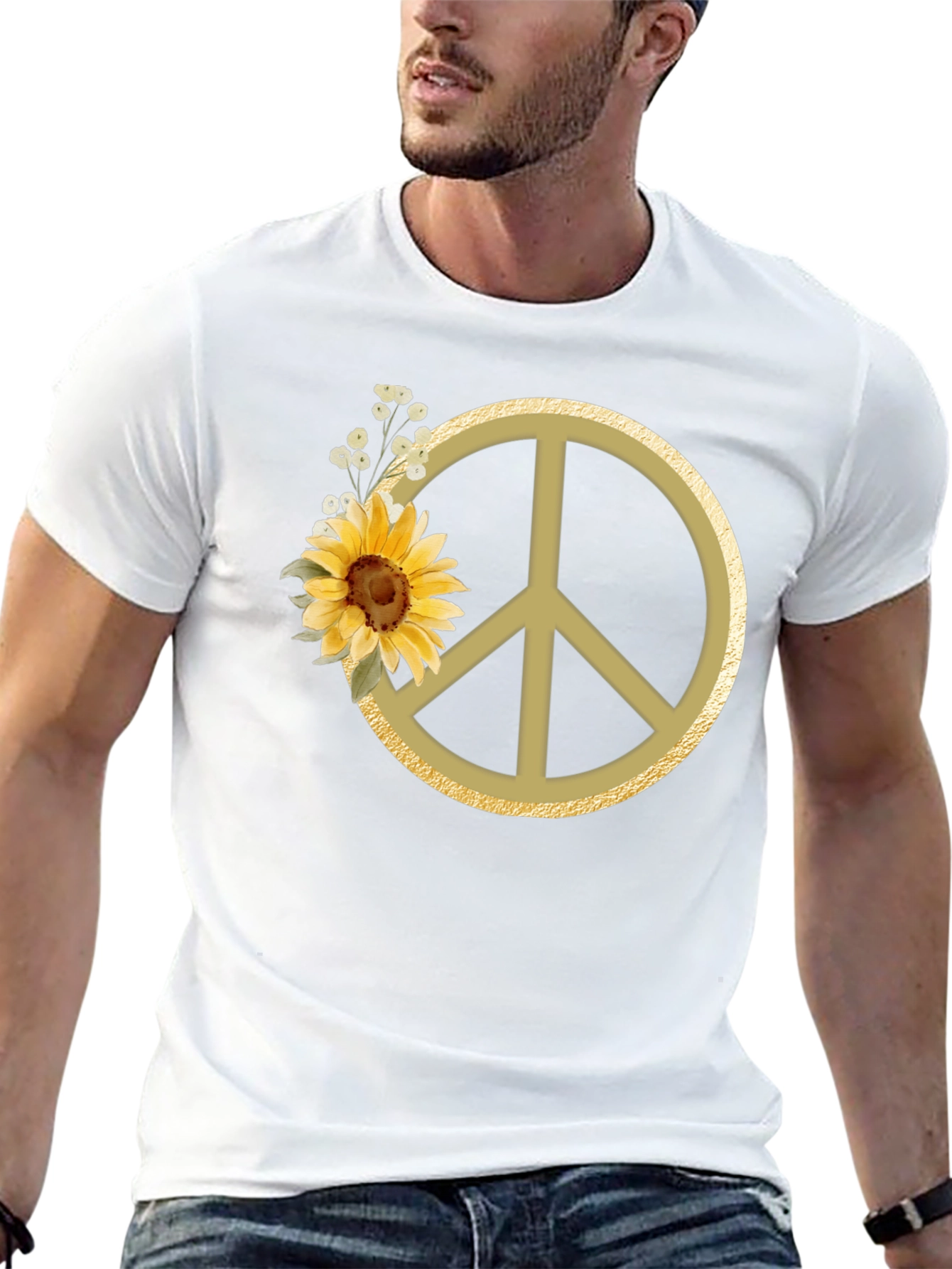 Sunflower Peace Sign Graphic Tee