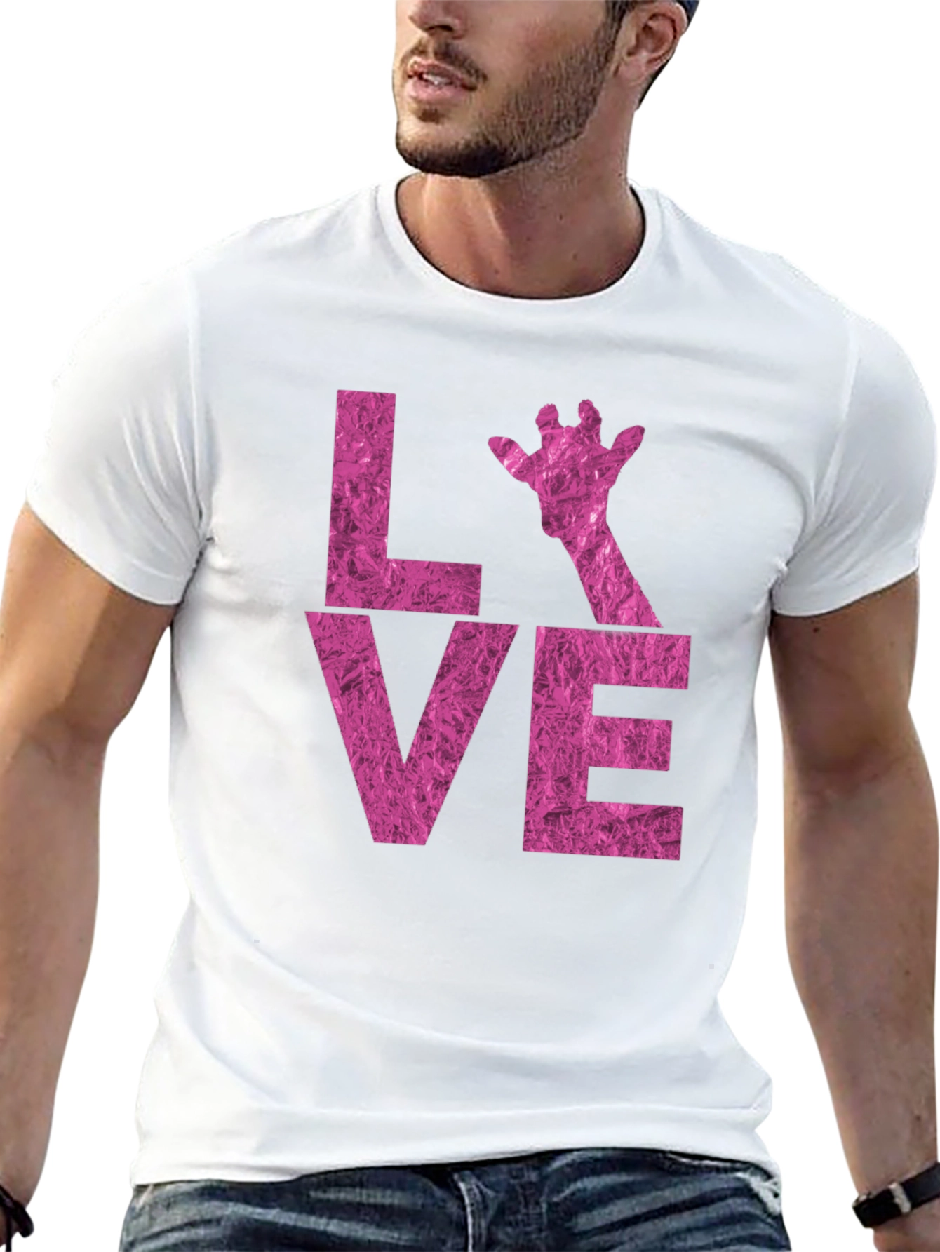 LOVE Giraffe Graphic Tee - Stylish Black T-Shirt