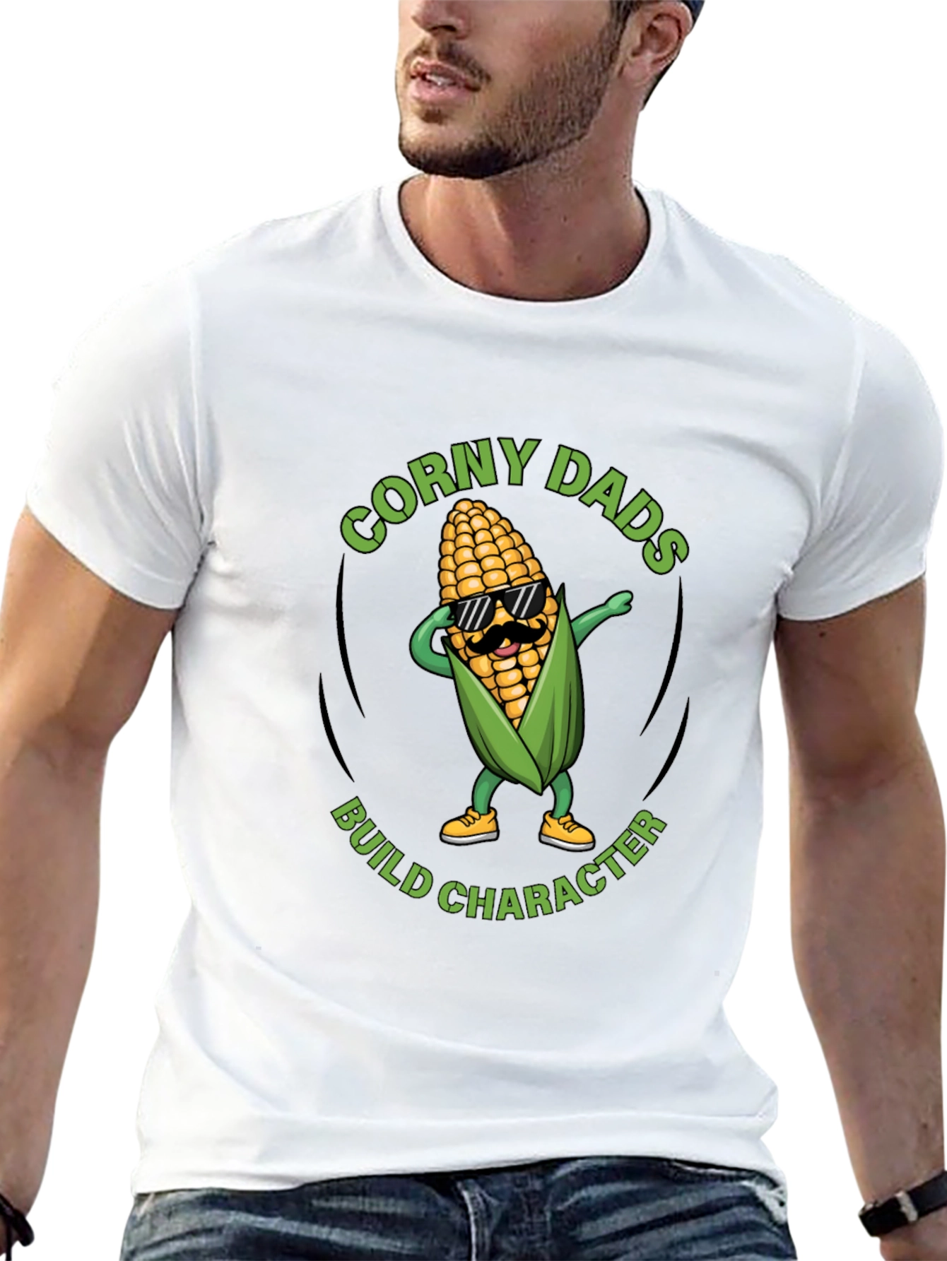Corny Dads Build Character T-Shirt