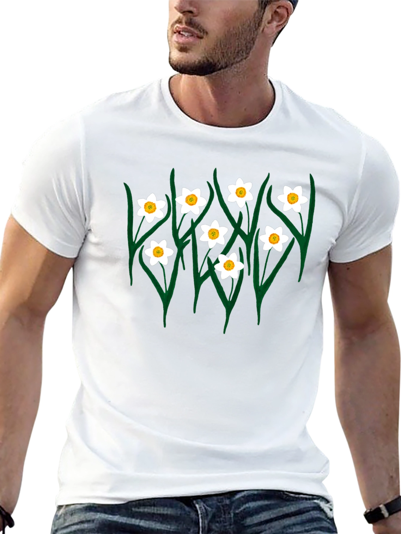 Floral Graphic Tee - Black Daffodil T-Shirt