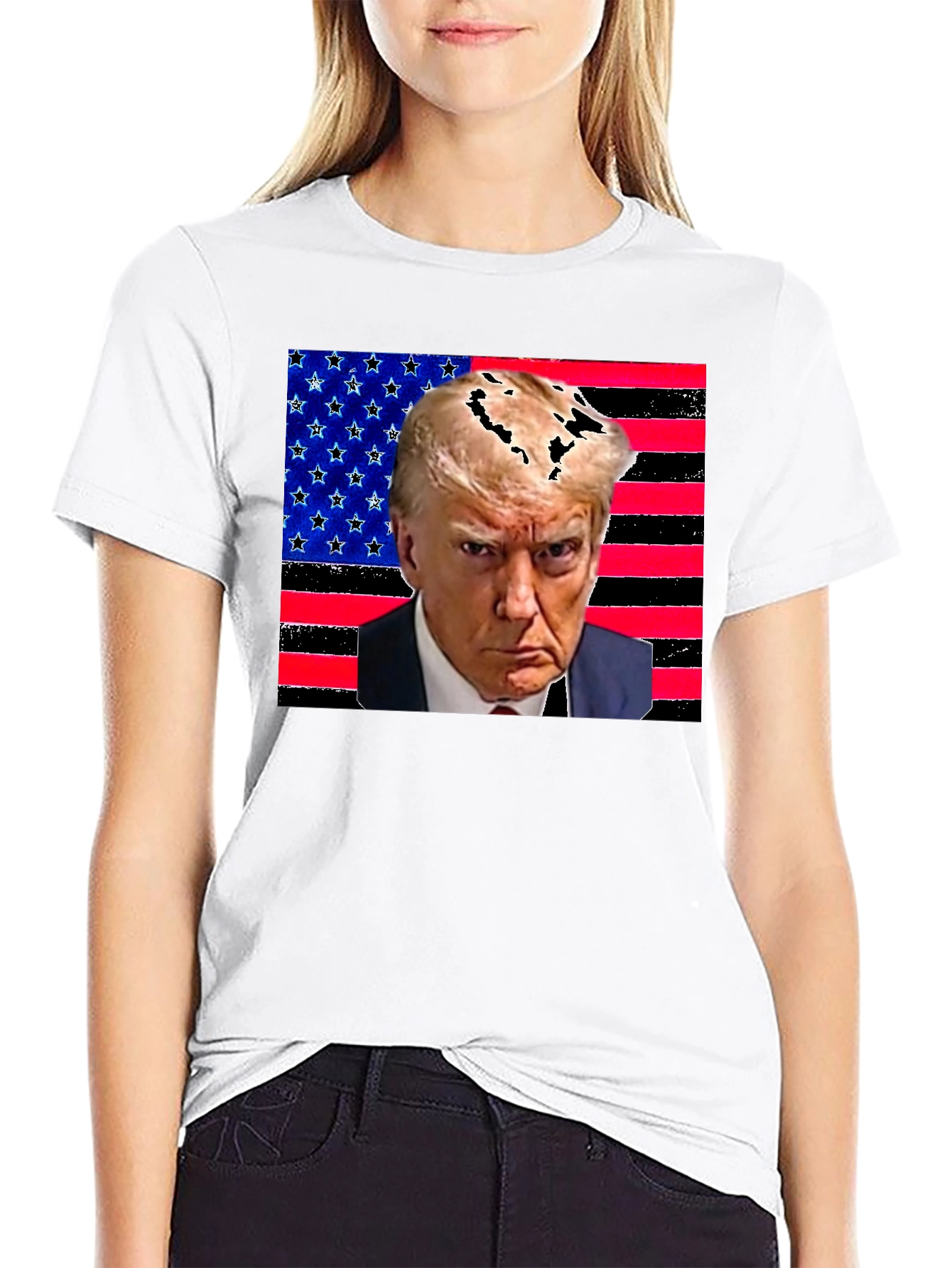 Trump USA Flag Graphic Tee - Patriotic Fashion