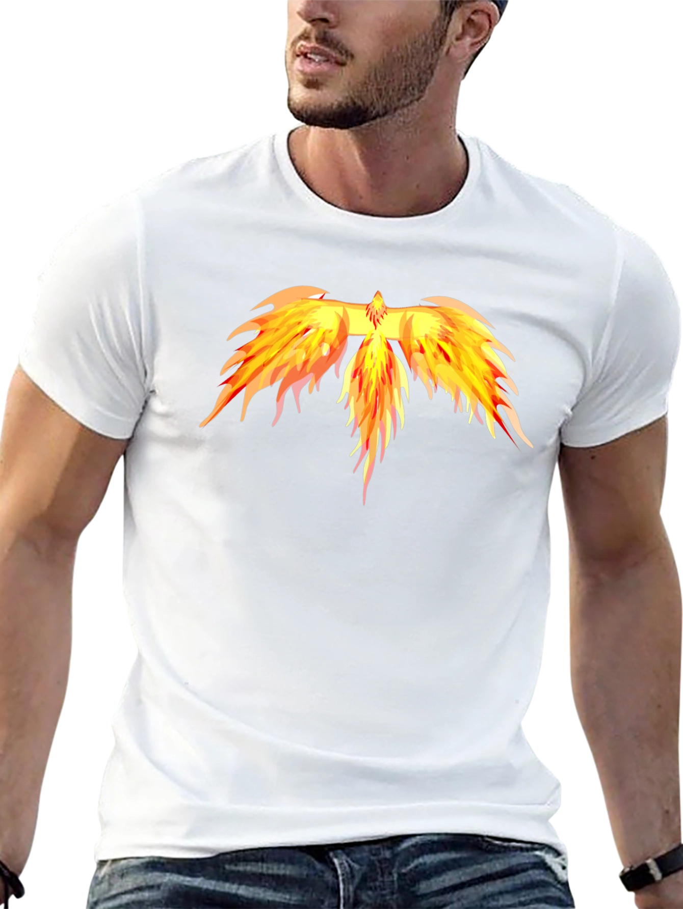 Fiery Phoenix Graphic Tee - Black