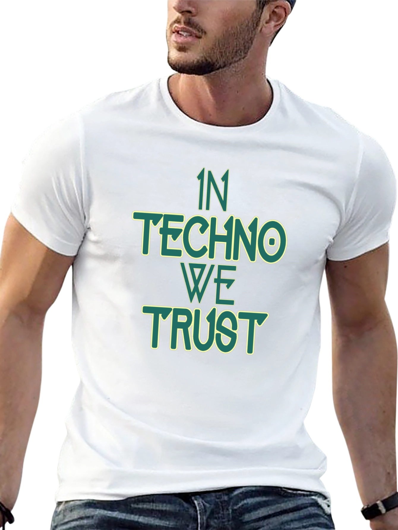 In Techno We Trust Graphic Tee - Black