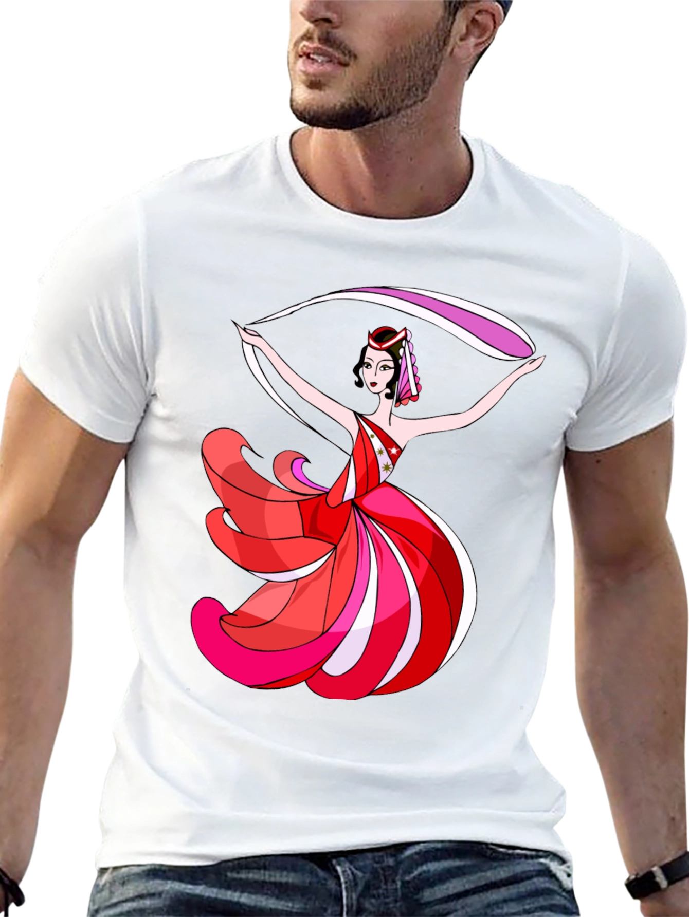 Dancing Lady Graphic T-Shirt - Black