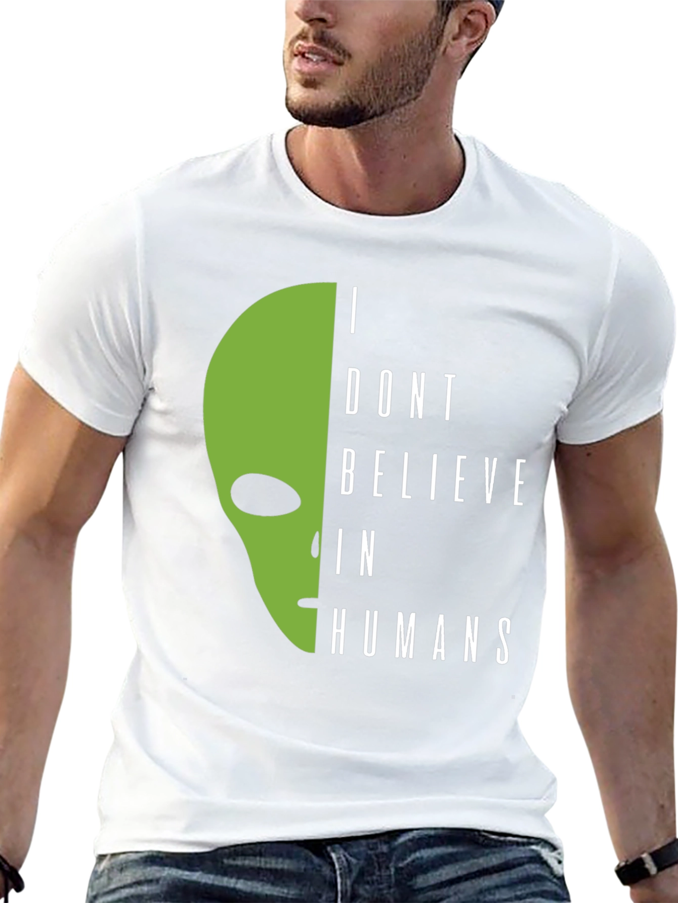 I Dont Believe In Humans Alien Graphic Tee