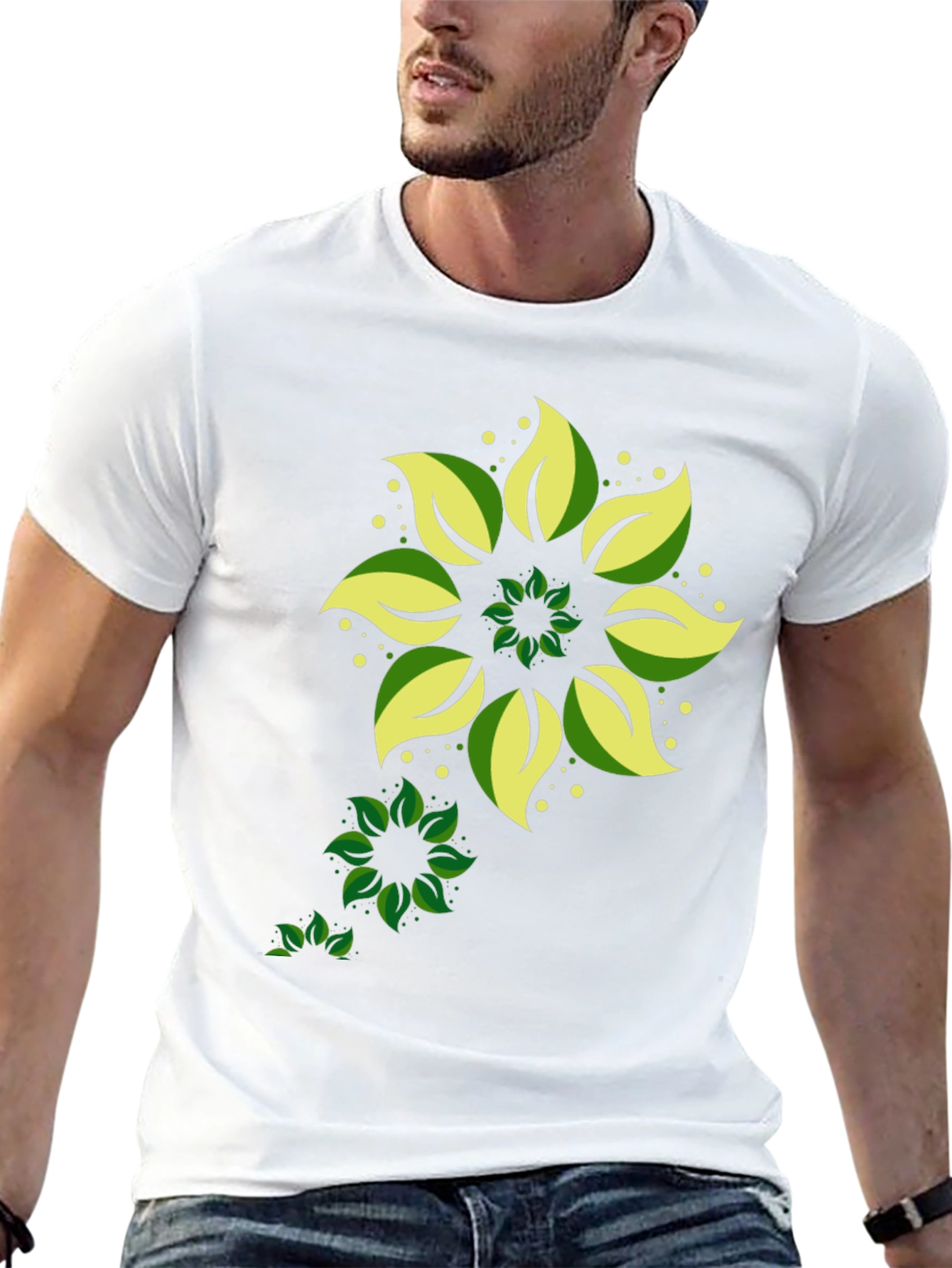 Leaf Mandala Graphic Black T-Shirt