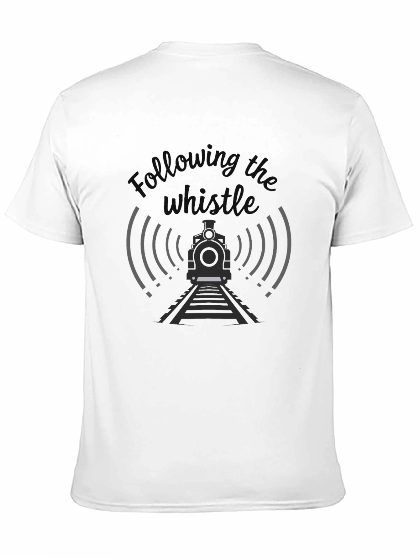 Following That Whistle Graphic Tee - Black