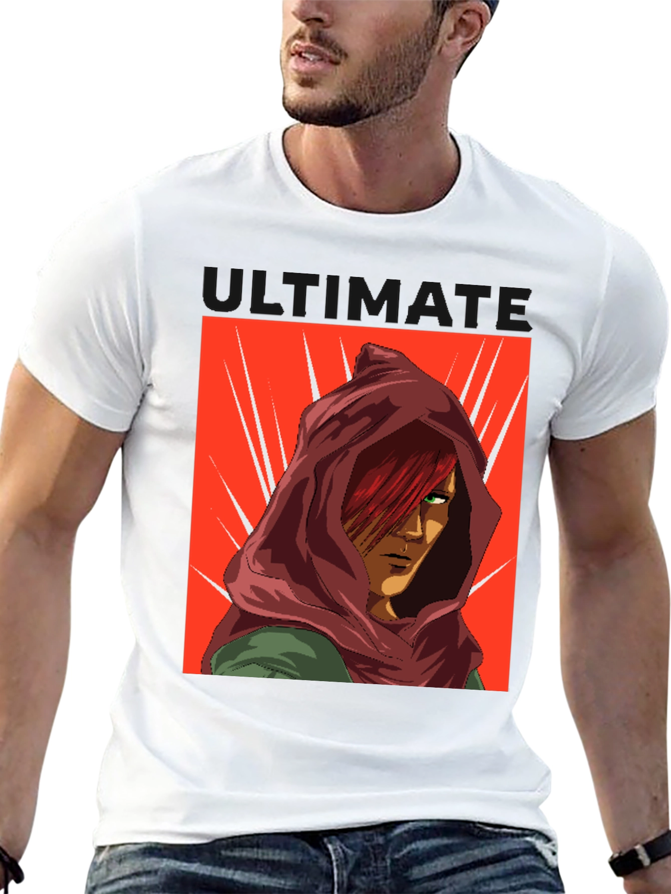 Anime Red Hood T-Shirt - Graphic Print