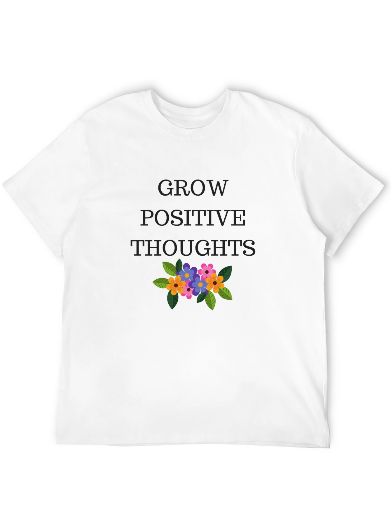 Grow Positive Thoughts Graphic Tee - Black