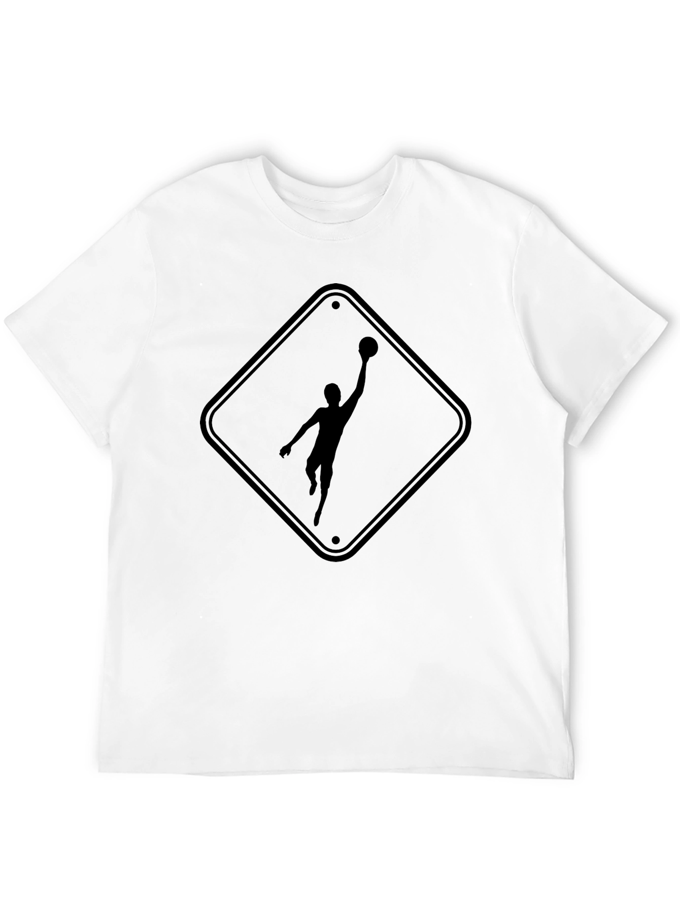 Mens Black Graphic T-Shirt - Basketball Dunk Design