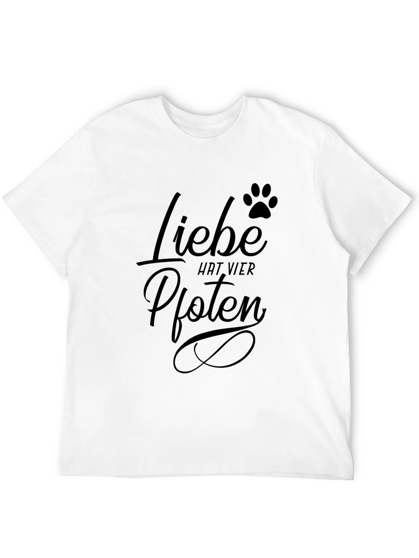 Liebe Hat Vier Pfoten Black Graphic Tee