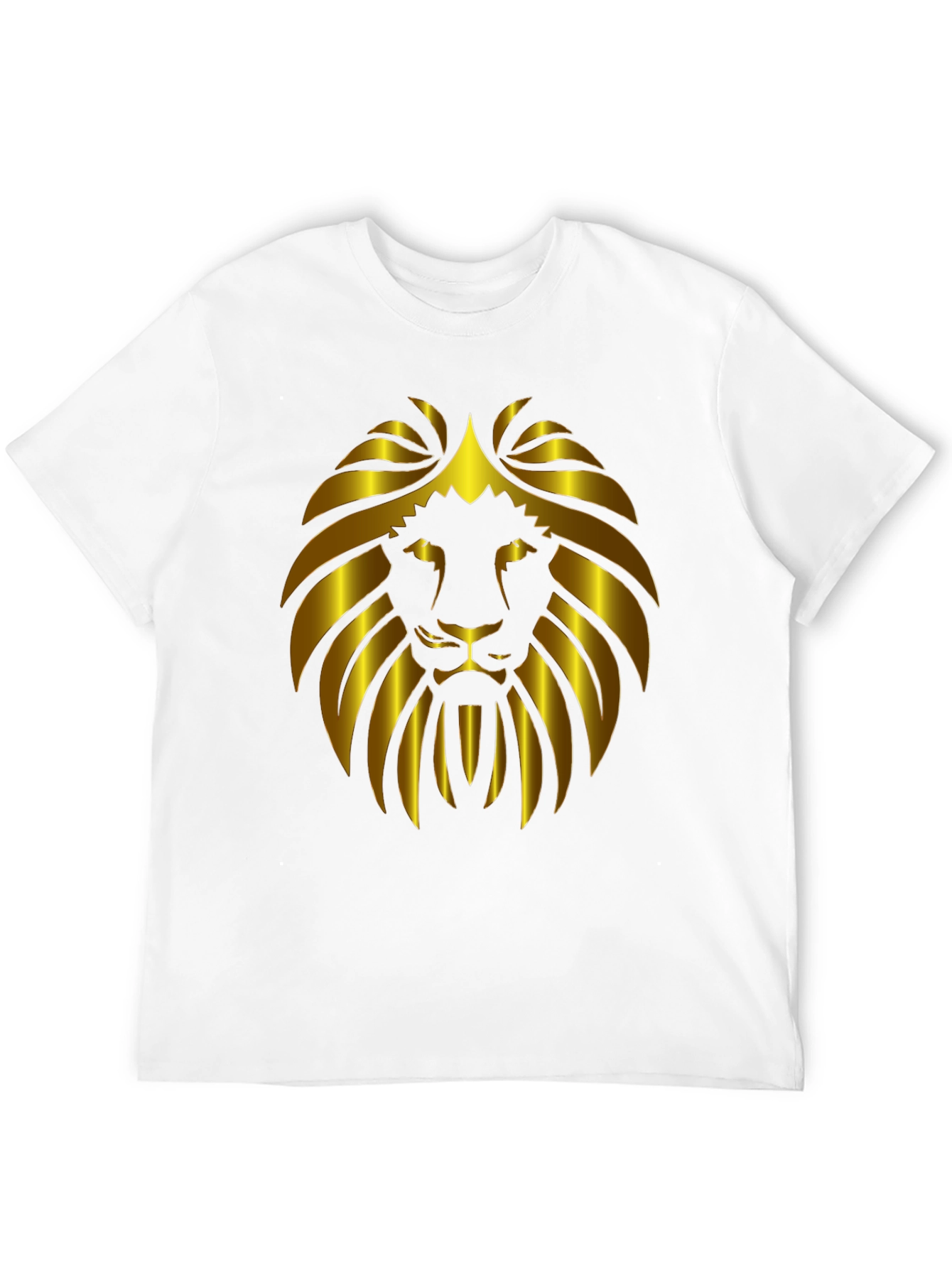 Lion Head Graphic Tee - Bold Gold Design