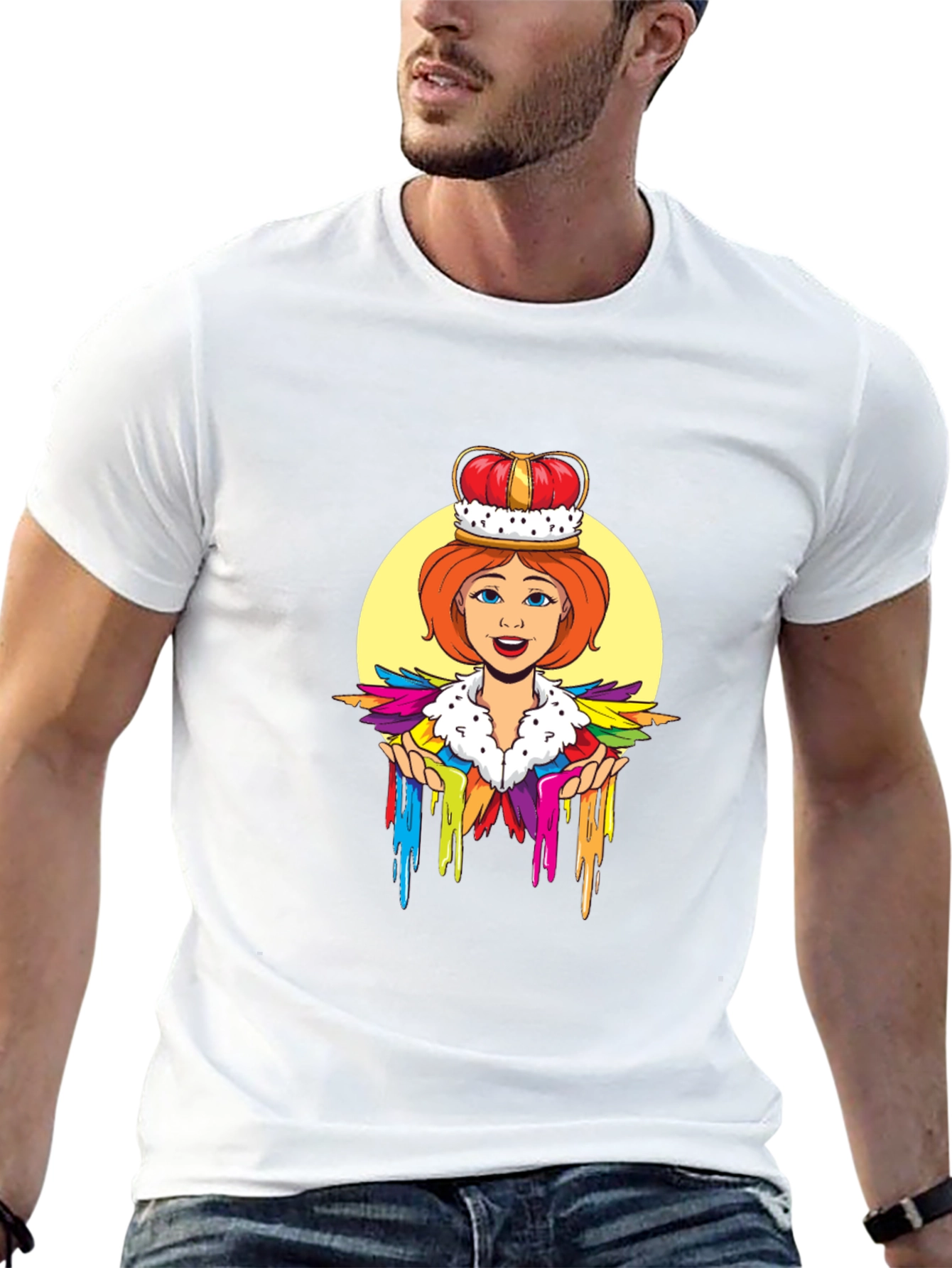 Queen Cartoon Graphic Black T-Shirt
