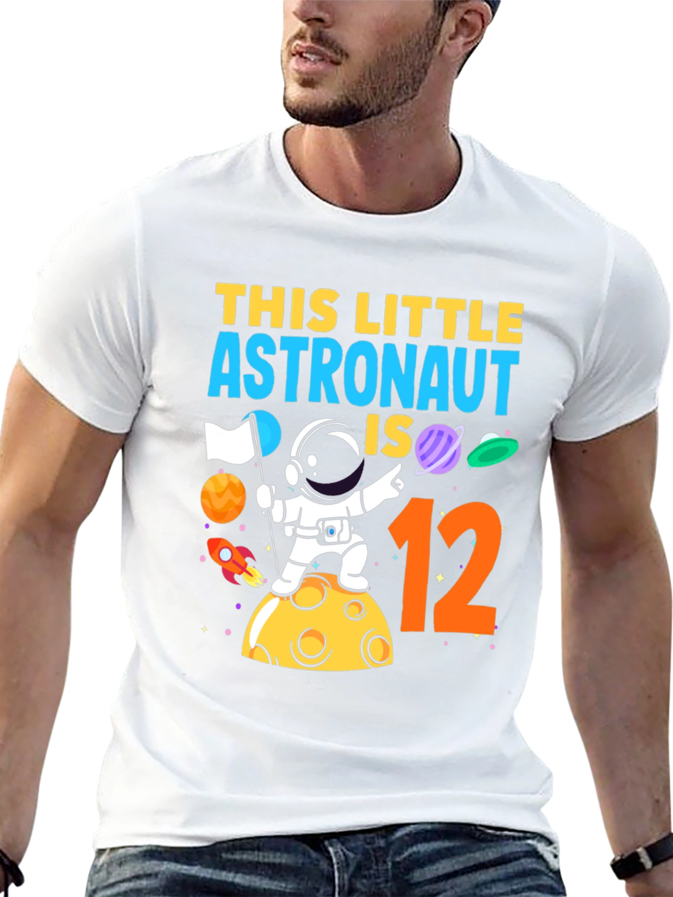 Astronaut Birthday T-Shirt - This Little Astronaut is 12