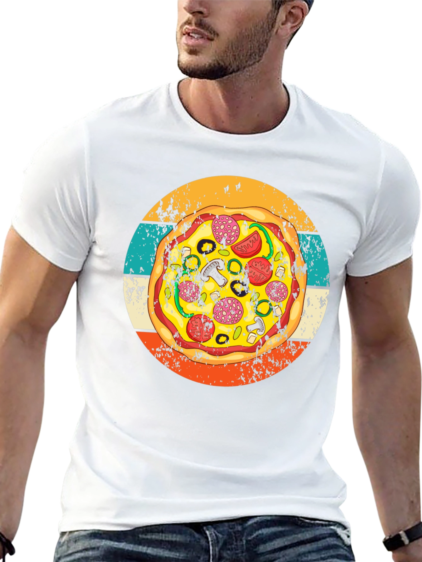 Pizza Graphic Tee - Retro Style T-Shirt