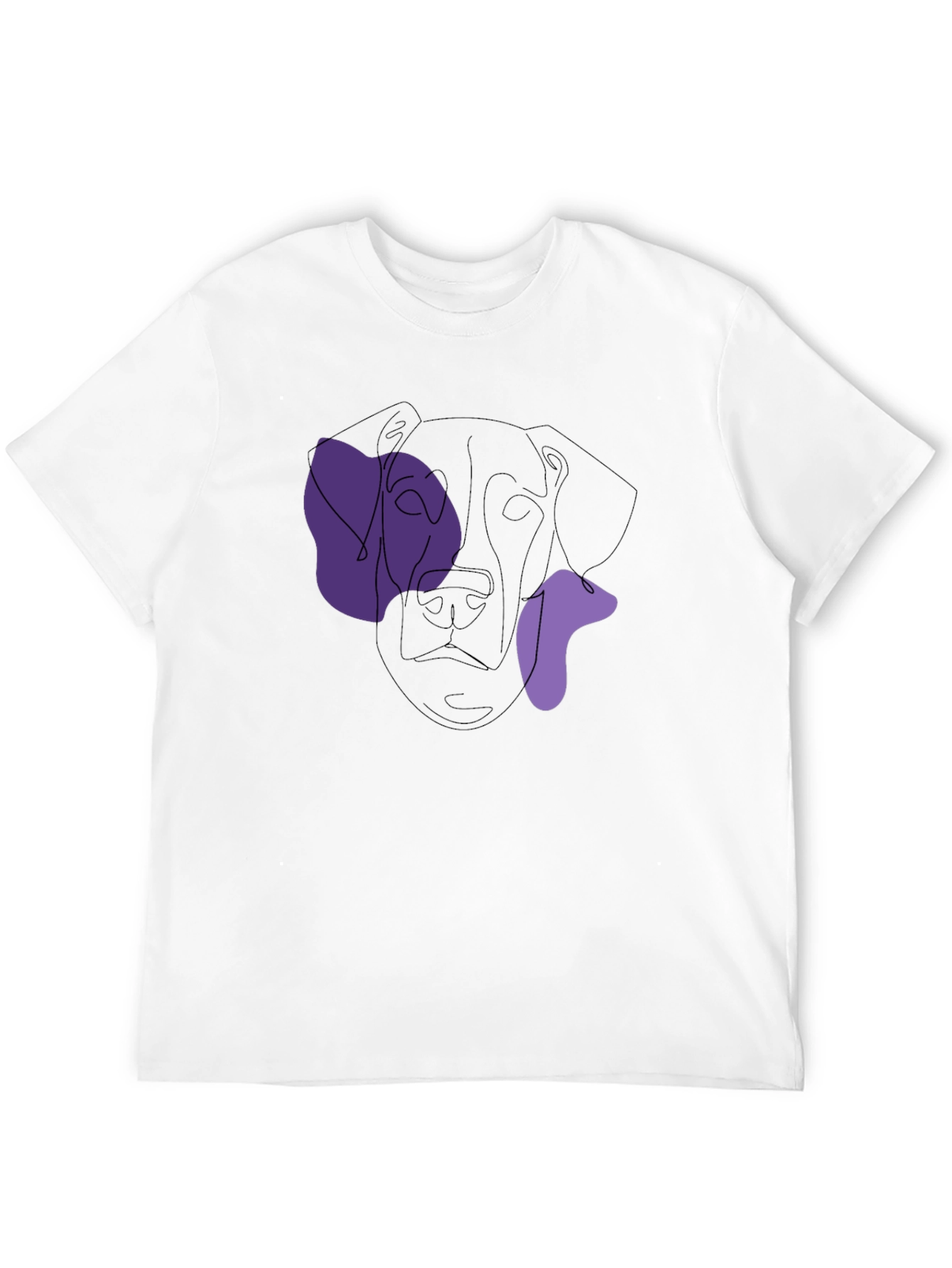 Abstract Dog Line Art Black T-Shirt