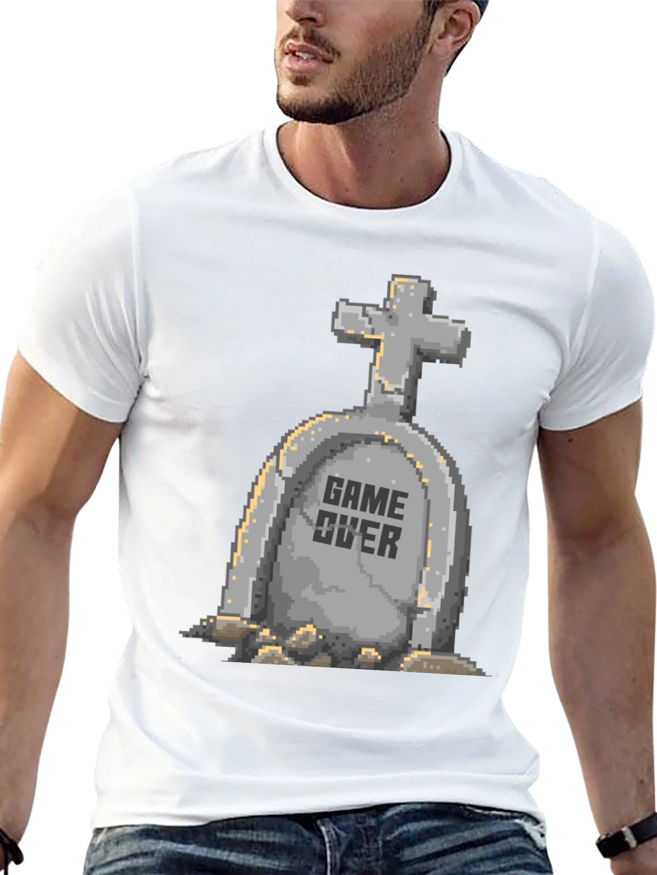 Game Over Pixel Art T-Shirt - Black
