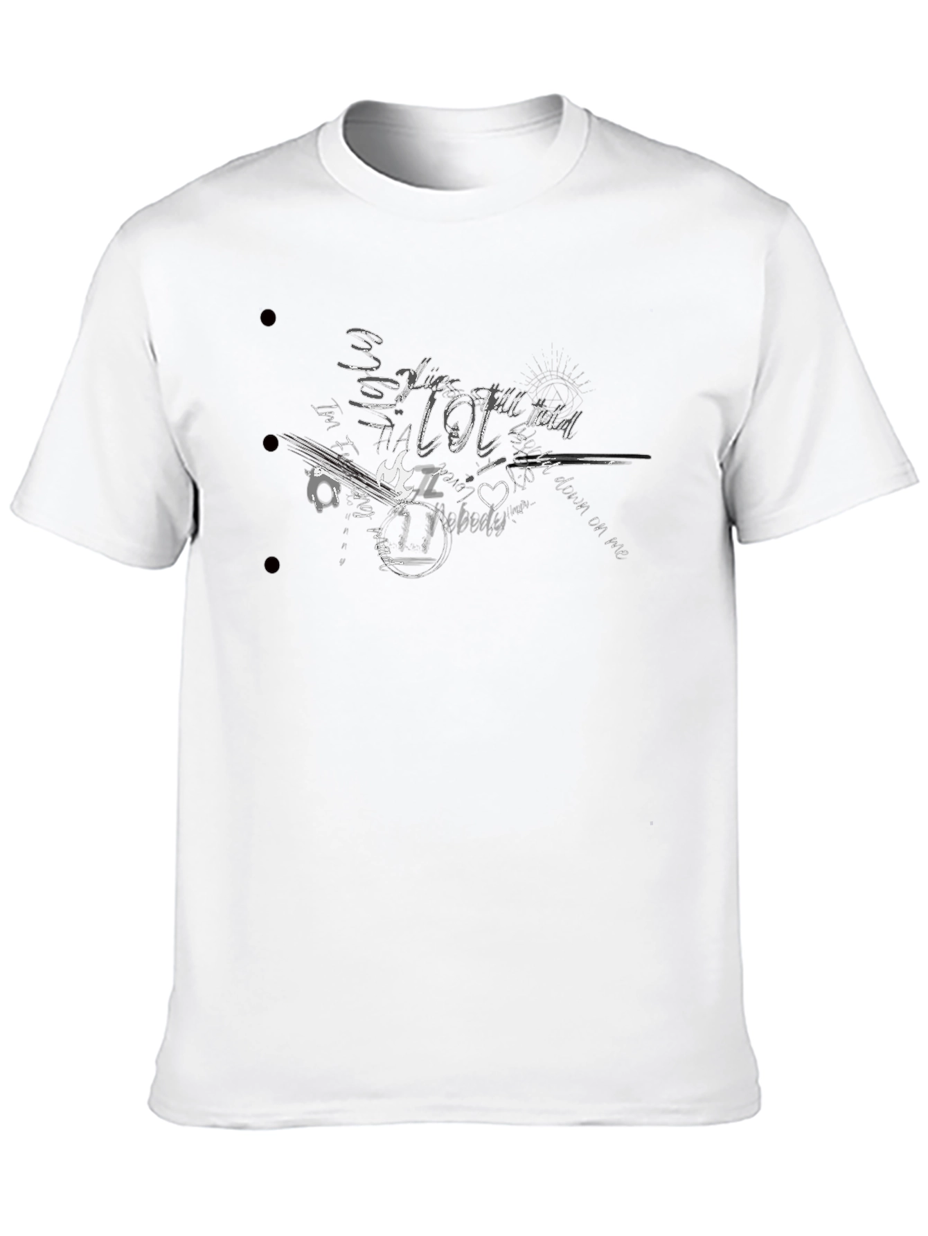Graphic Print Black Crew Neck T-Shirt