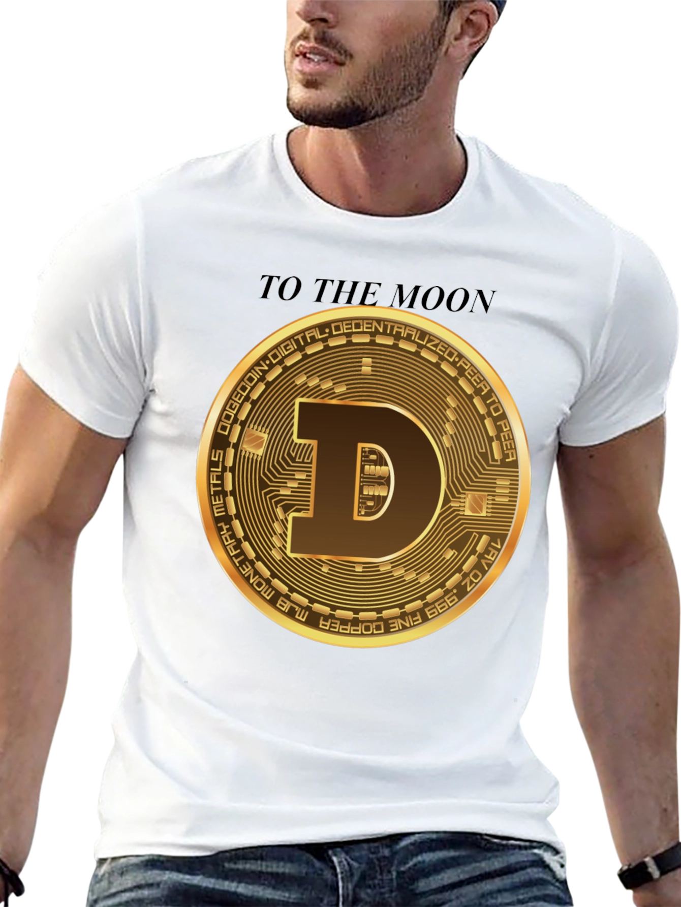 Dogecoin To The Moon Black T-Shirt