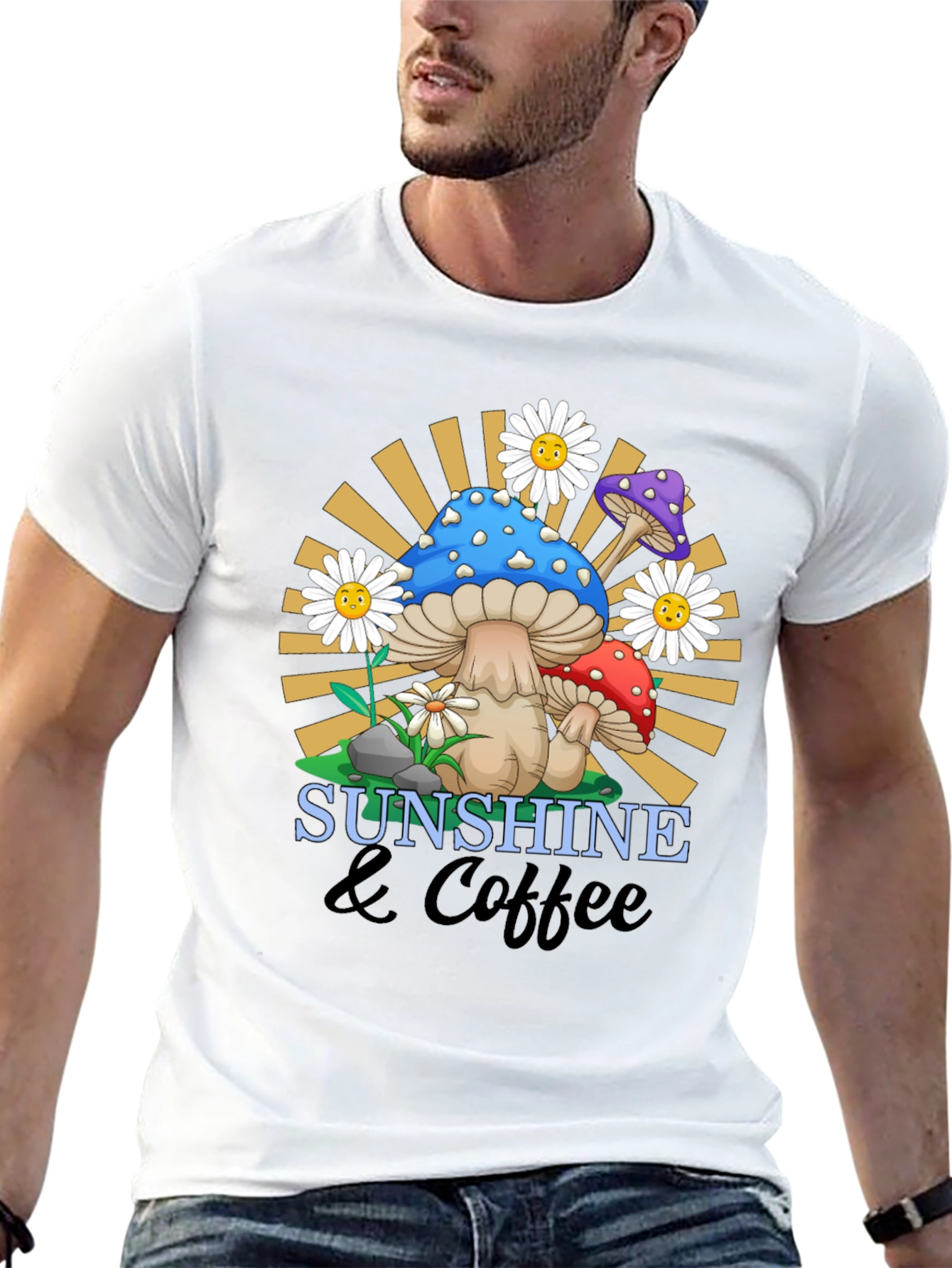 Sunshine & Coffee Mushroom Graphic Tee
