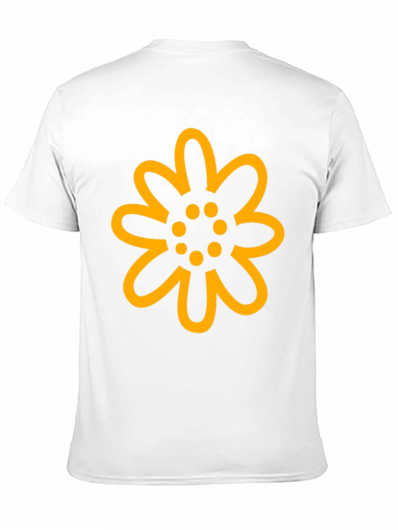 Black T-Shirt with Gold Floral Design