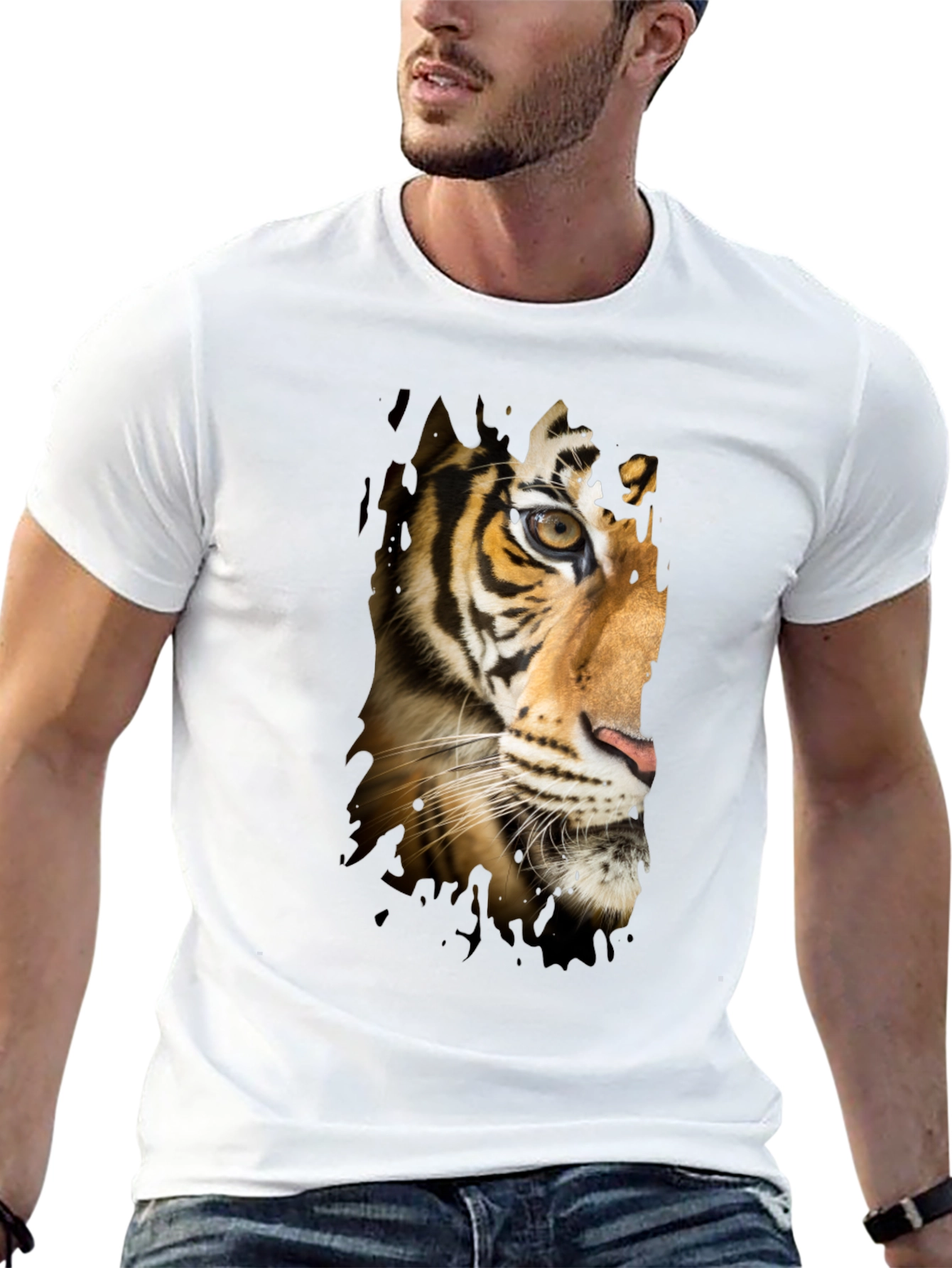 Tiger Graphic T-Shirt - Mens Black Tee