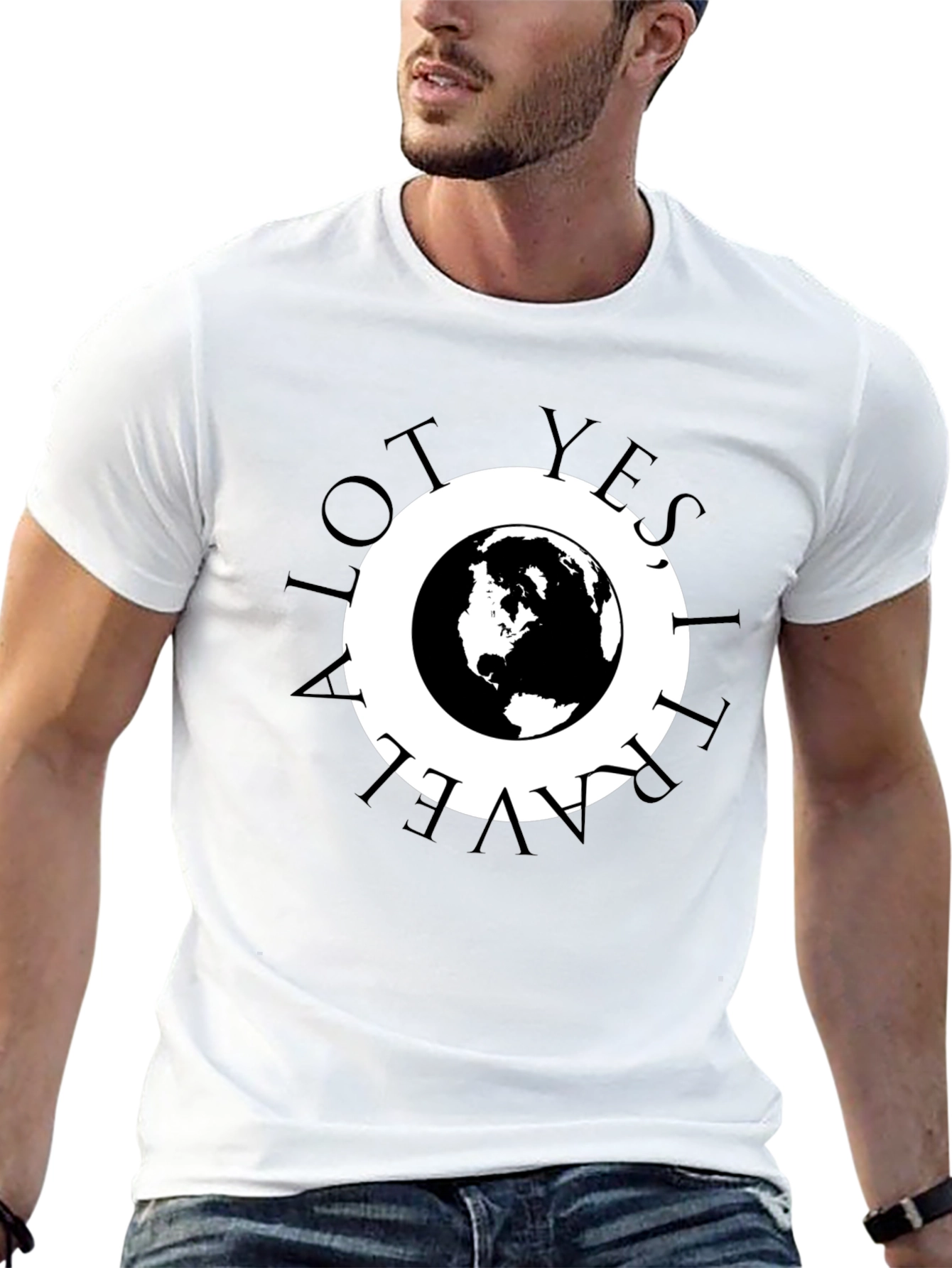 Global Traveler Tee - Black Graphic T-Shirt
