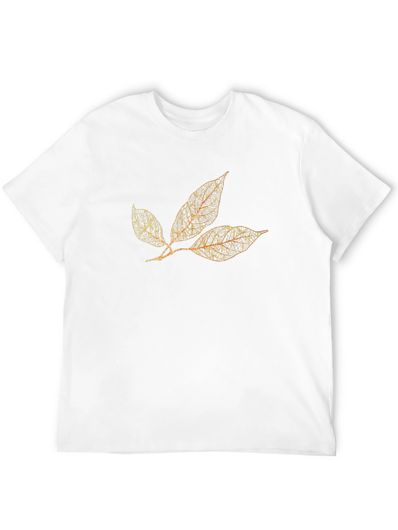 Botanical Leaf Print Black T-Shirt