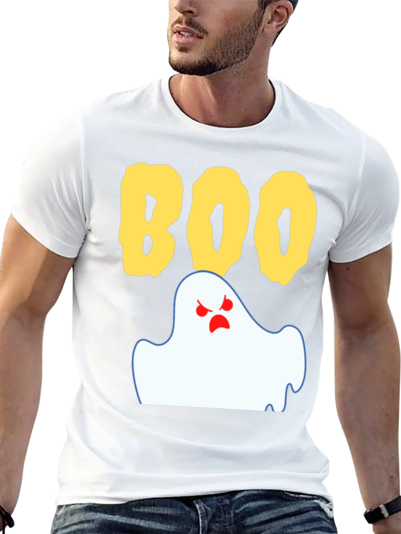 Boo Ghost Graphic Tee - Spooky Halloween Shirt