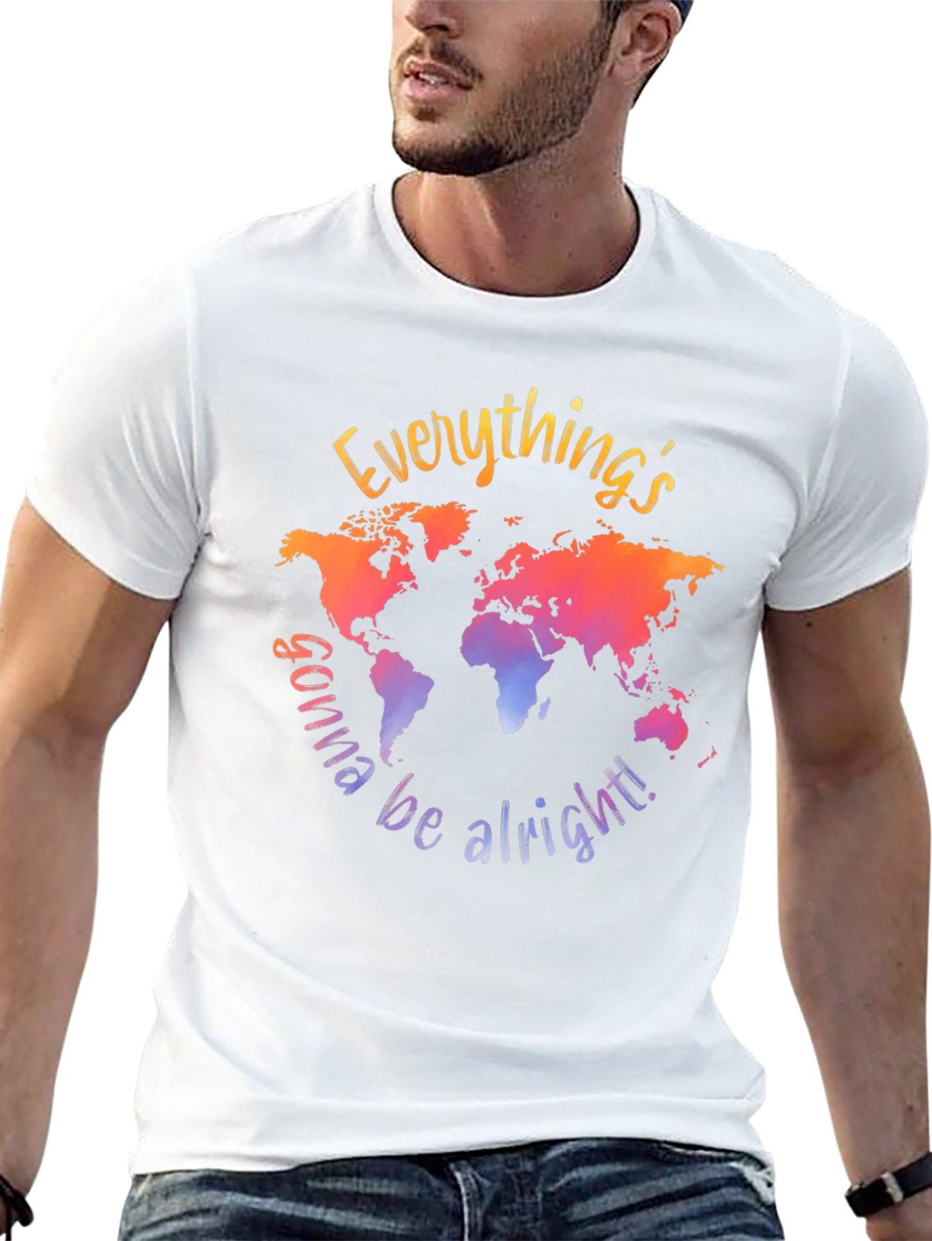 Everythings Gonna Be Alright World Map Graphic Tee