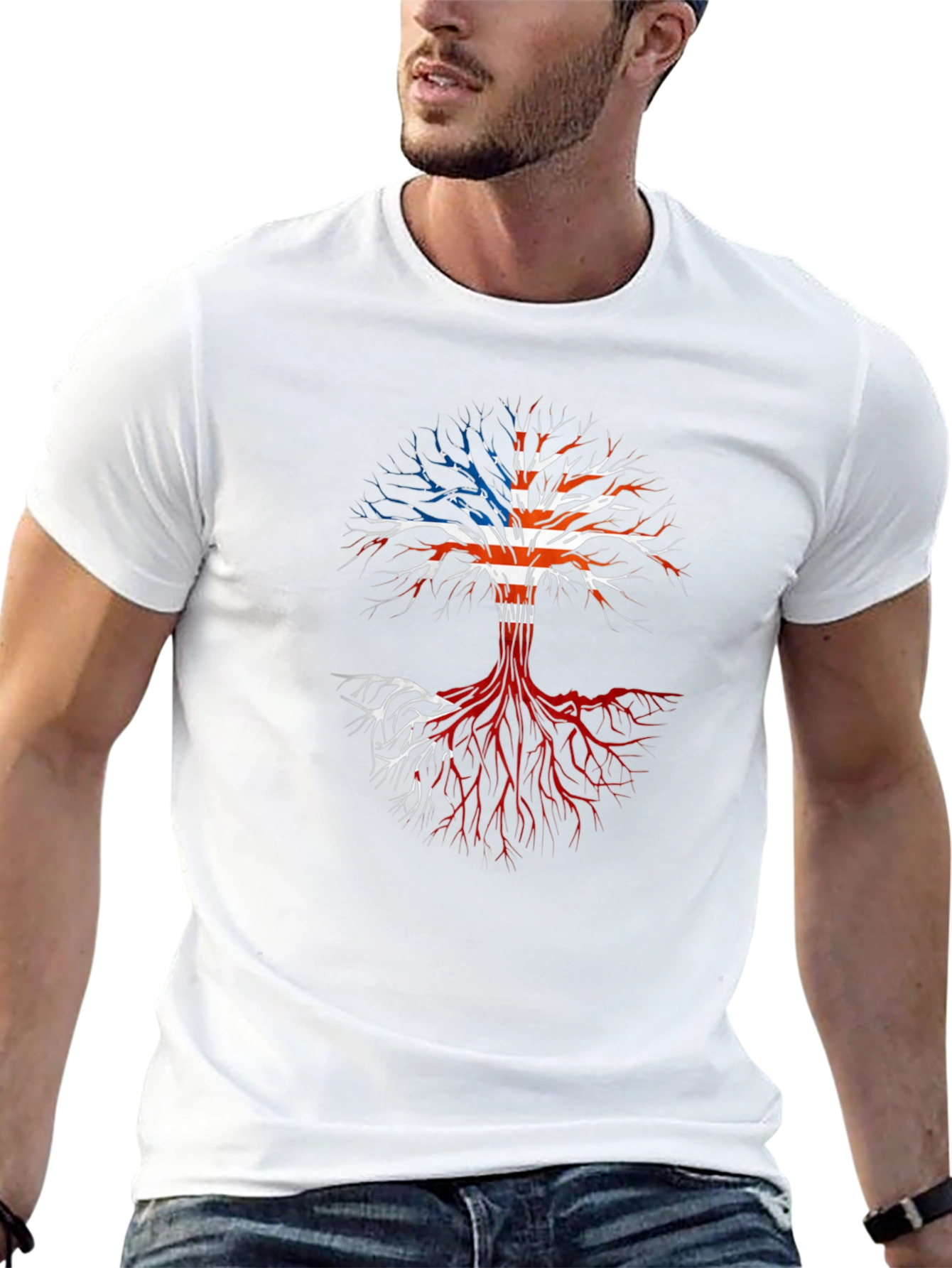 USA Flag Tree Patriotic T-Shirt