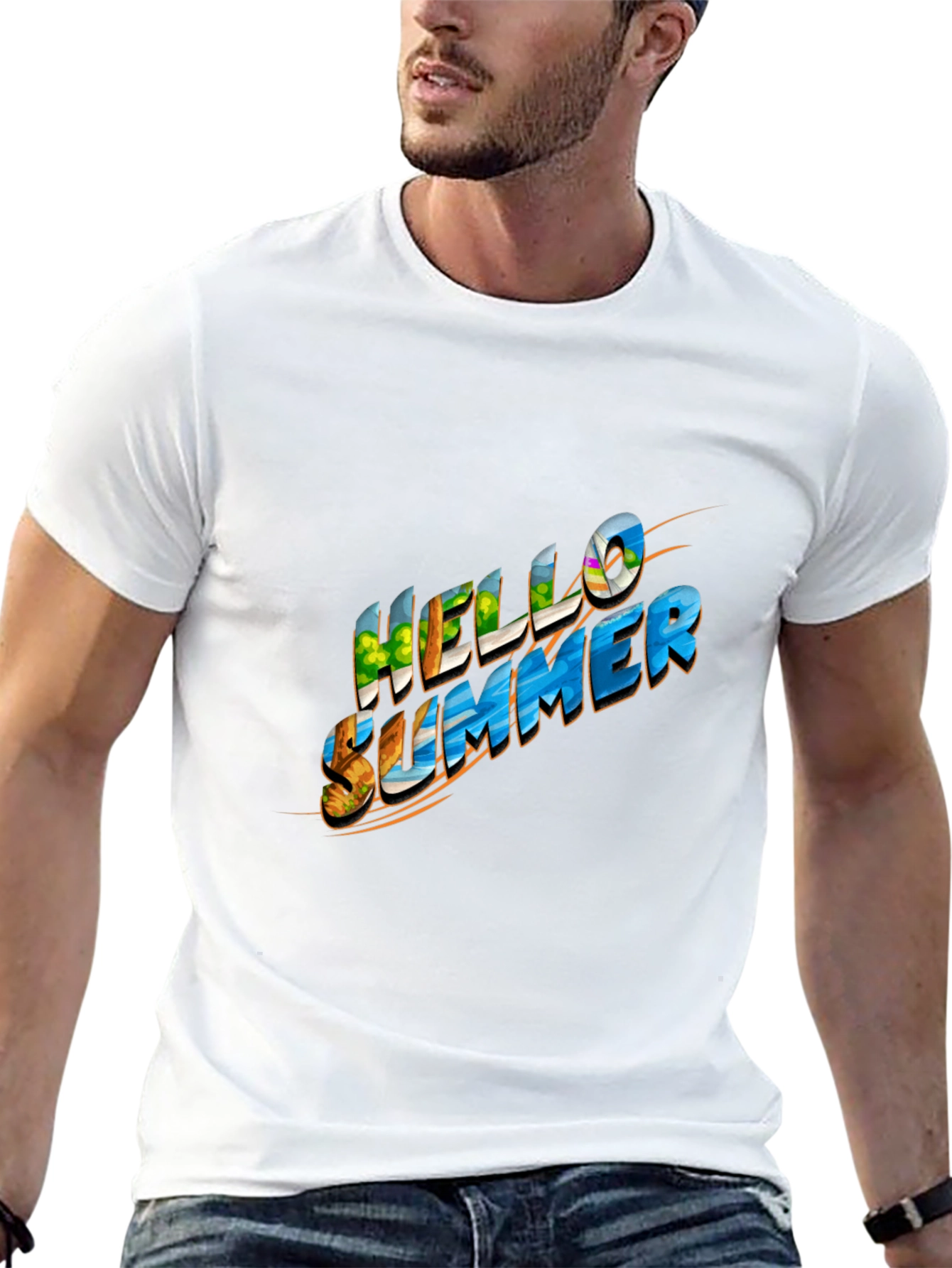 Hello Summer Graphic Black Tee