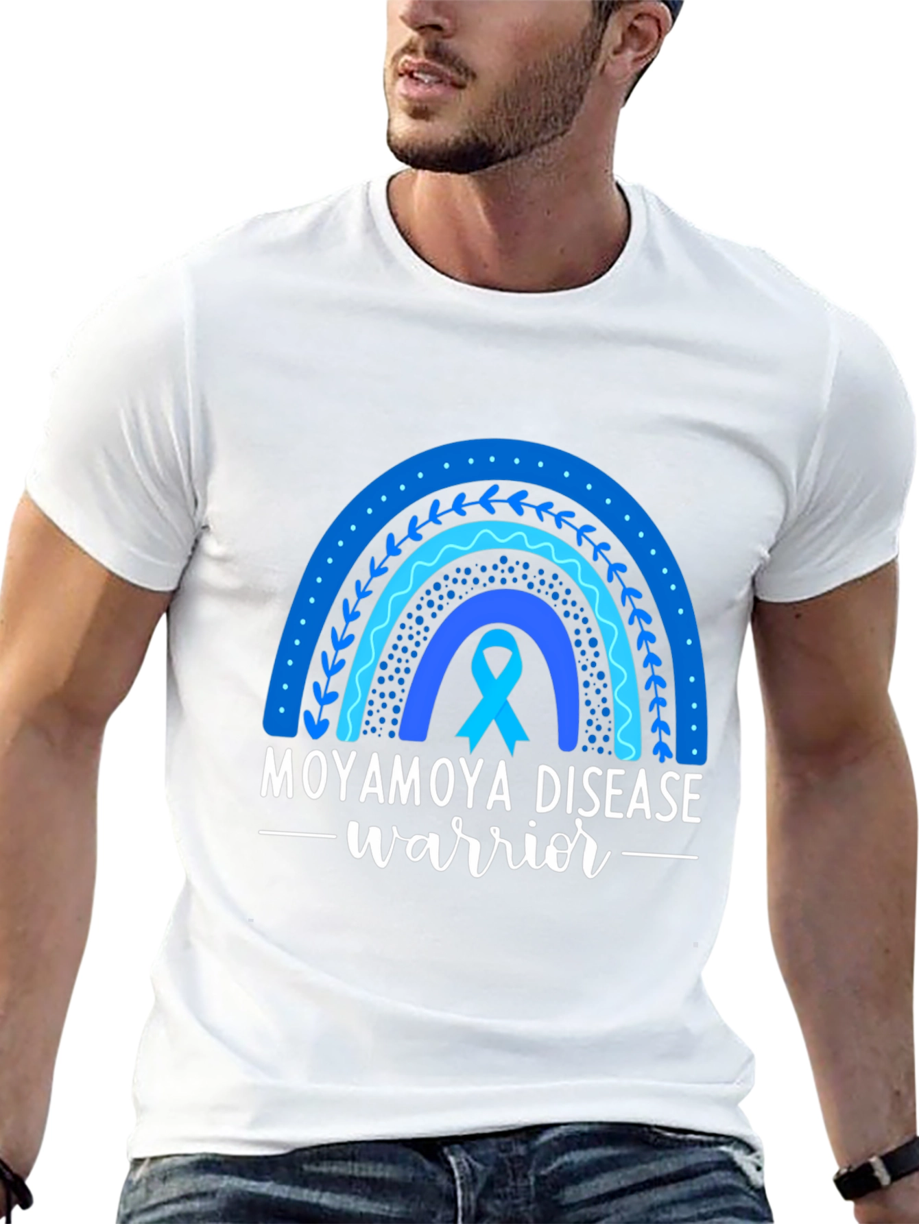 Moyamoya Disease Awareness Rainbow T-Shirt