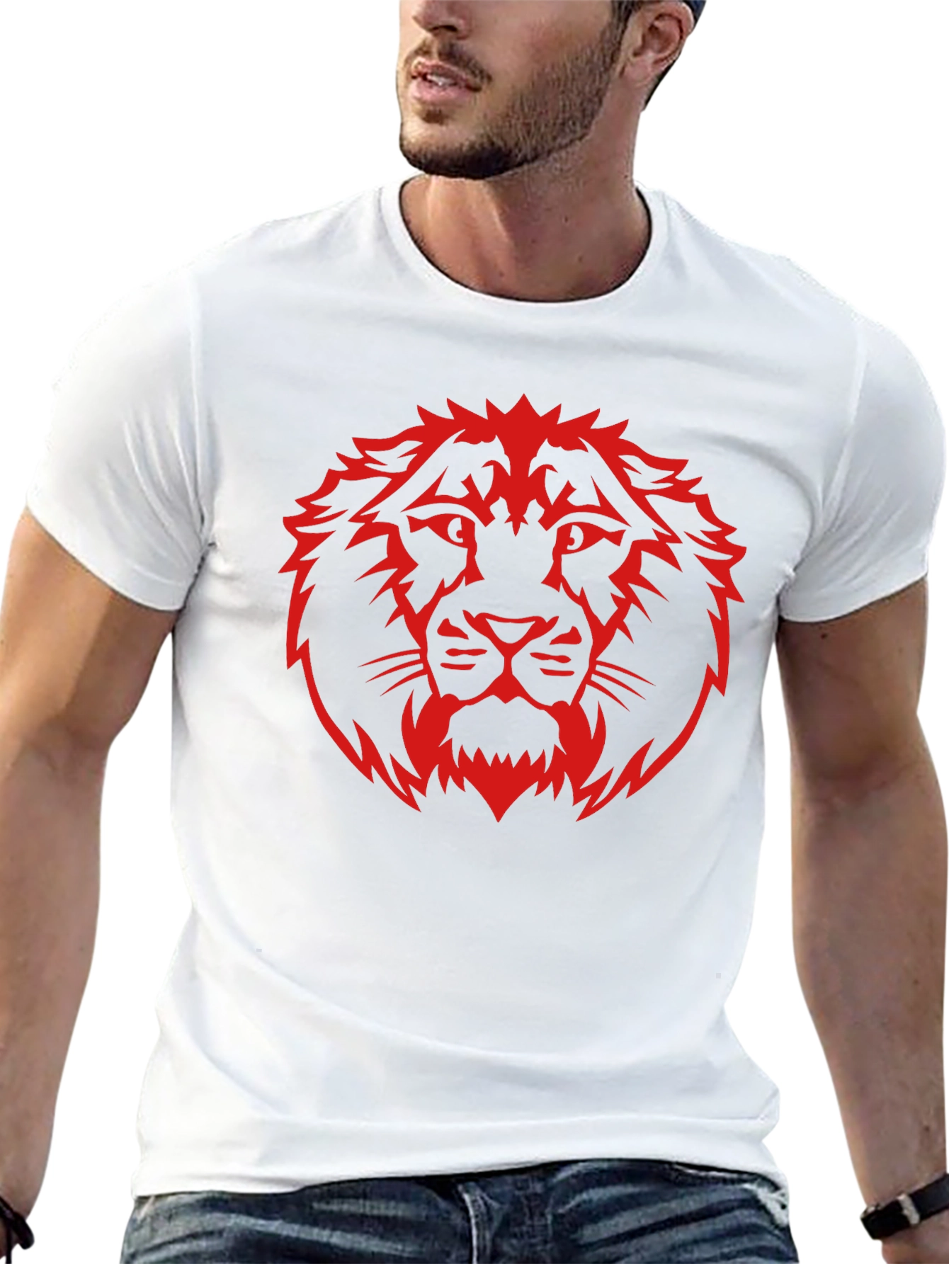 Lion Head Graphic Tee - Black