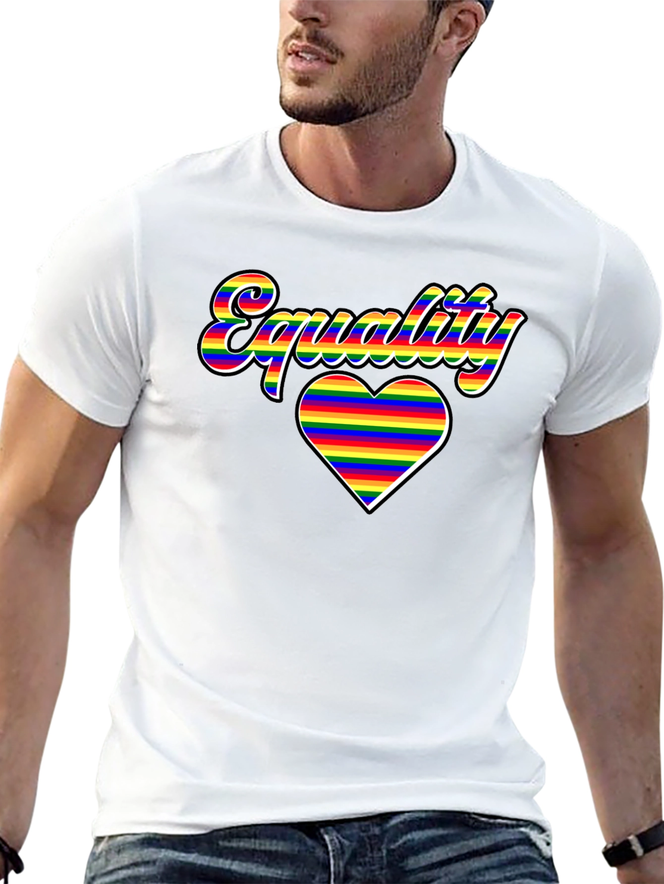 Equality LGBTQ Pride Rainbow Heart T-Shirt