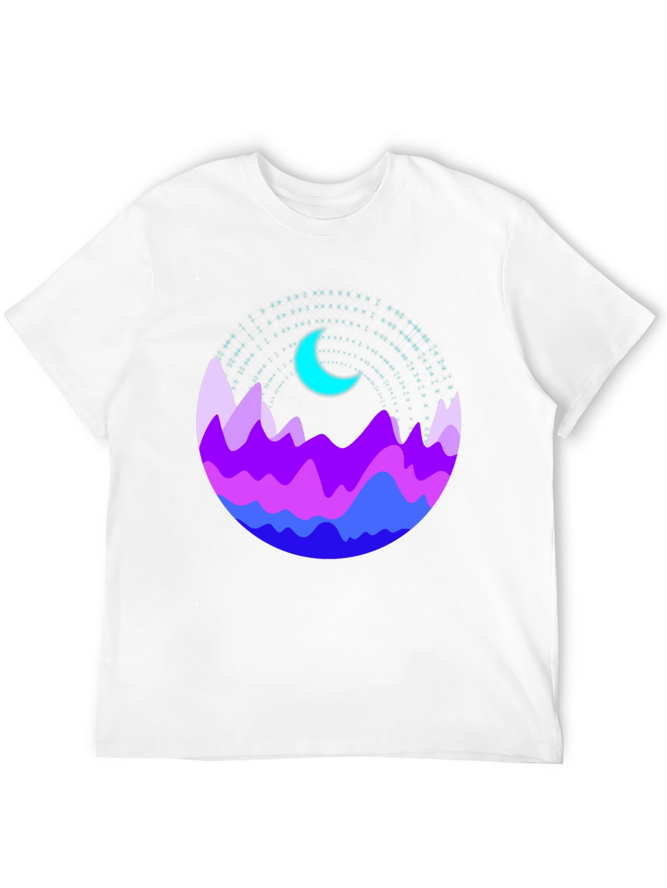 Mountain Moonscape Graphic Tee - Mens Black T-Shirt