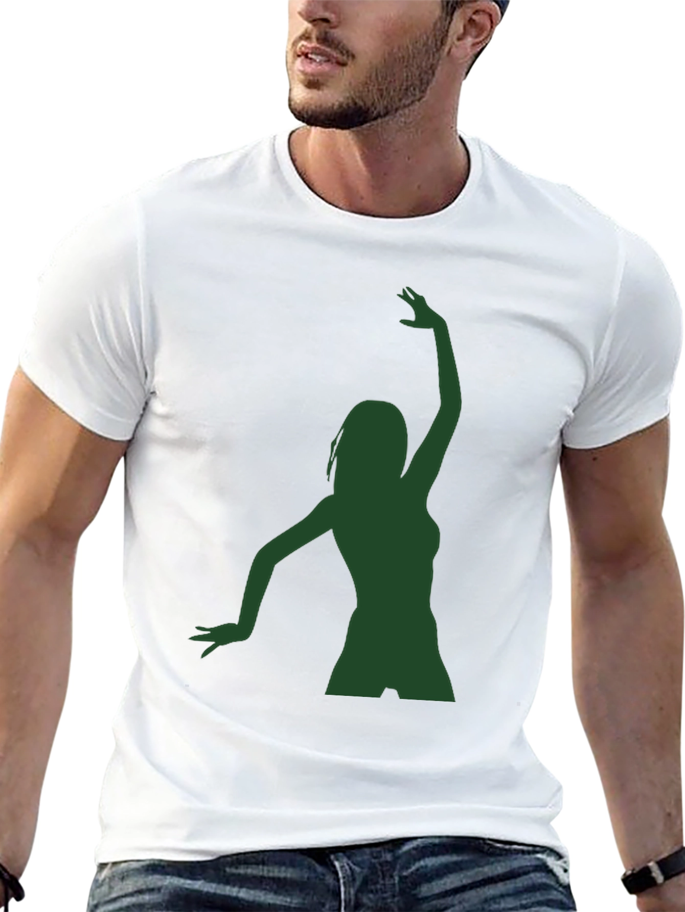 Silhouette Dance Graphic Tee - Black Cotton Blend
