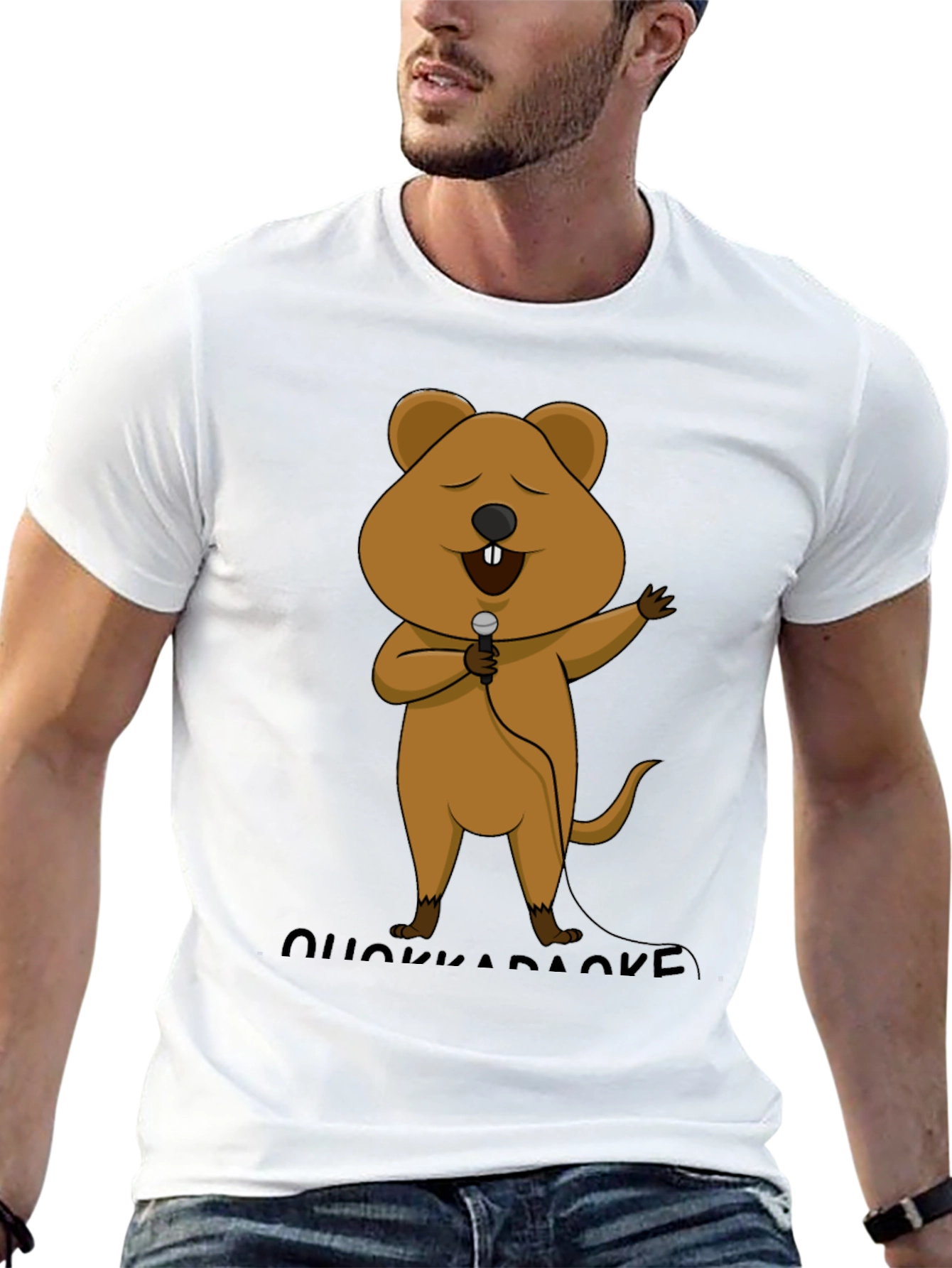 Quokka Karaoke T-Shirt - Cute Cartoon Graphic Tee