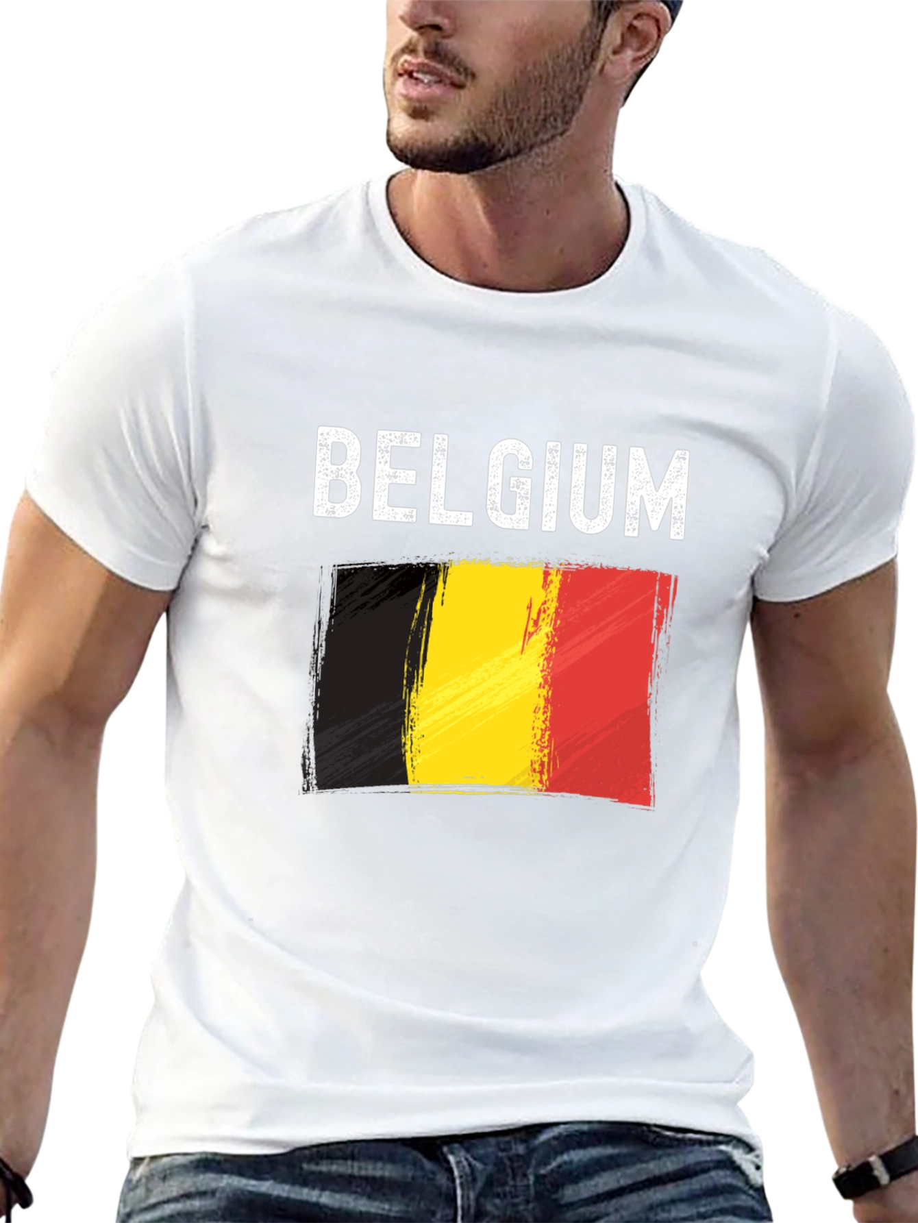 Belgium Flag T-Shirt - Black Graphic Tee