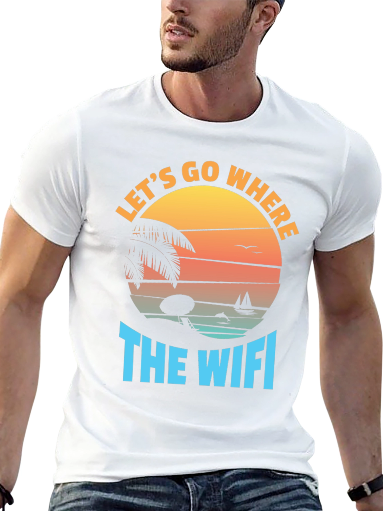 Lets Go Where The WiFi is Weak Black T-Shirt