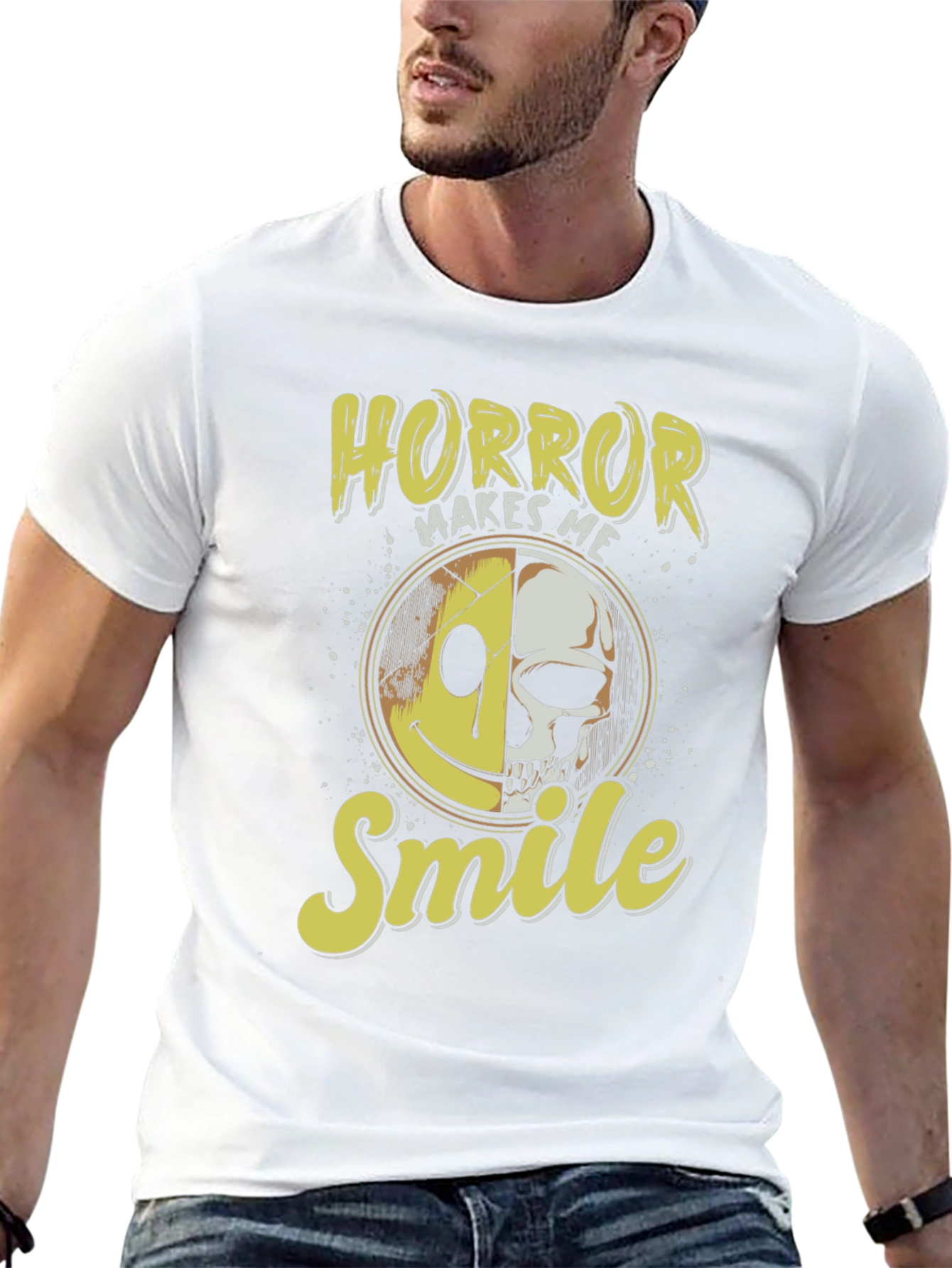 Horror Makes Me Smile Black T-Shirt