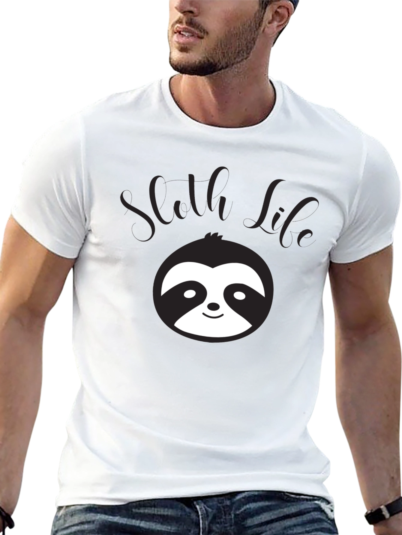 Sloth Life Graphic T-Shirt - Black