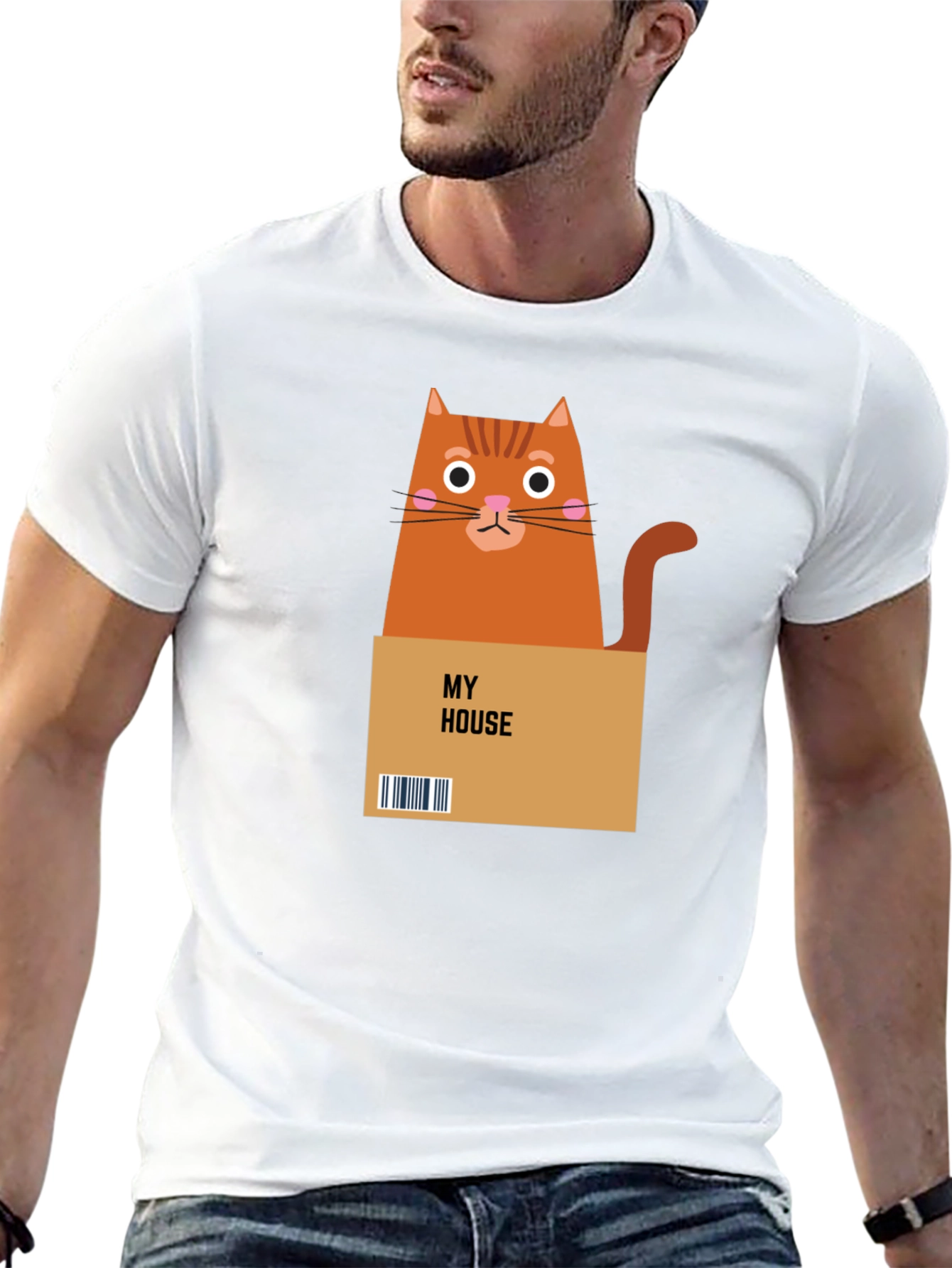 Cat in a Box Graphic T-Shirt