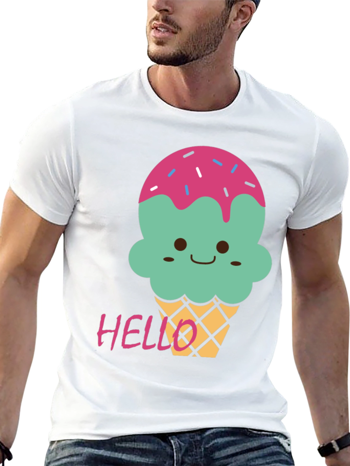 Cute Ice Cream Graphic Tee - Black T-Shirt